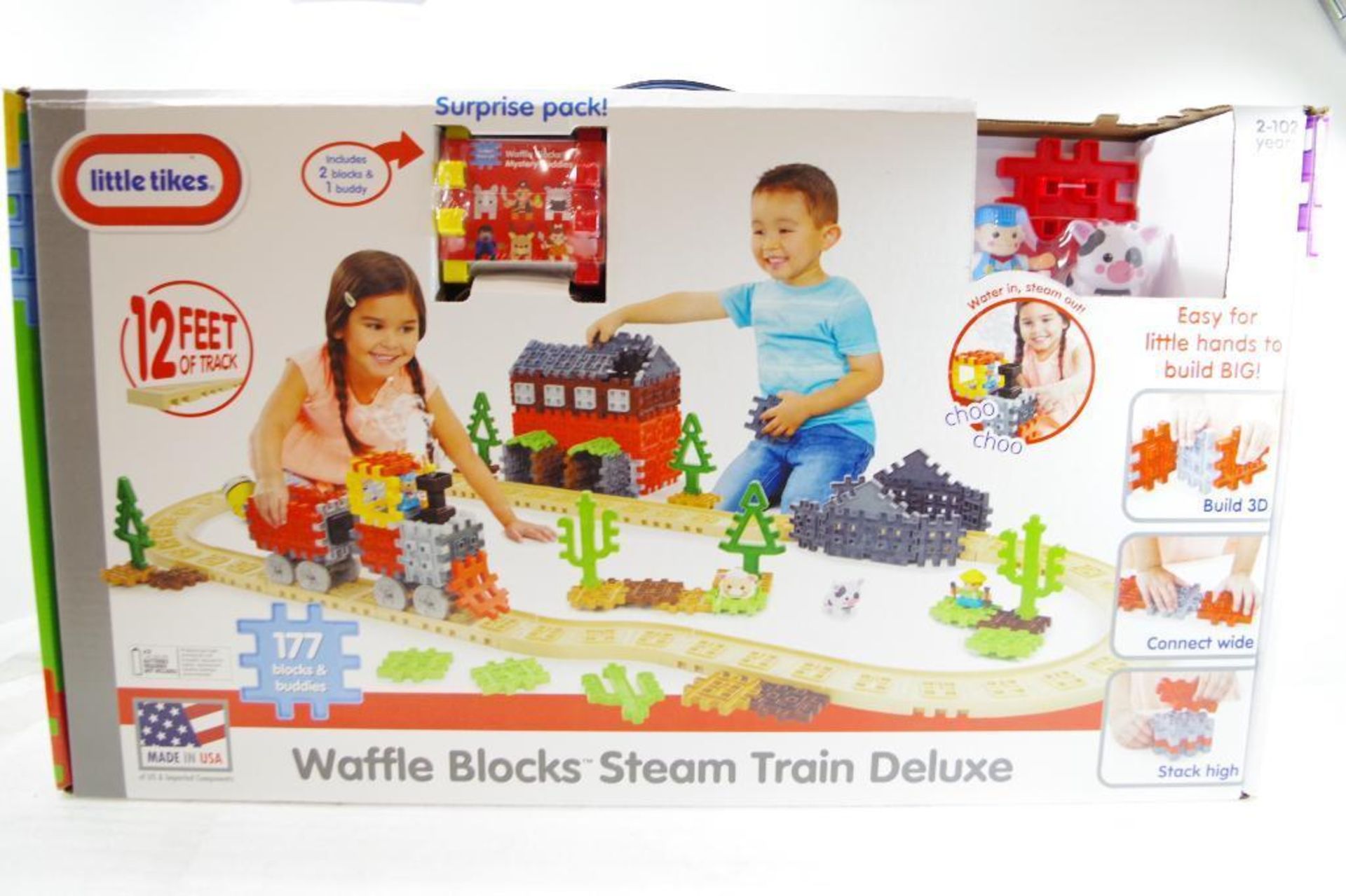 NEW LITTLE TIKES Waffle Blocks Steam Train Deluxe w/ 12' of Track