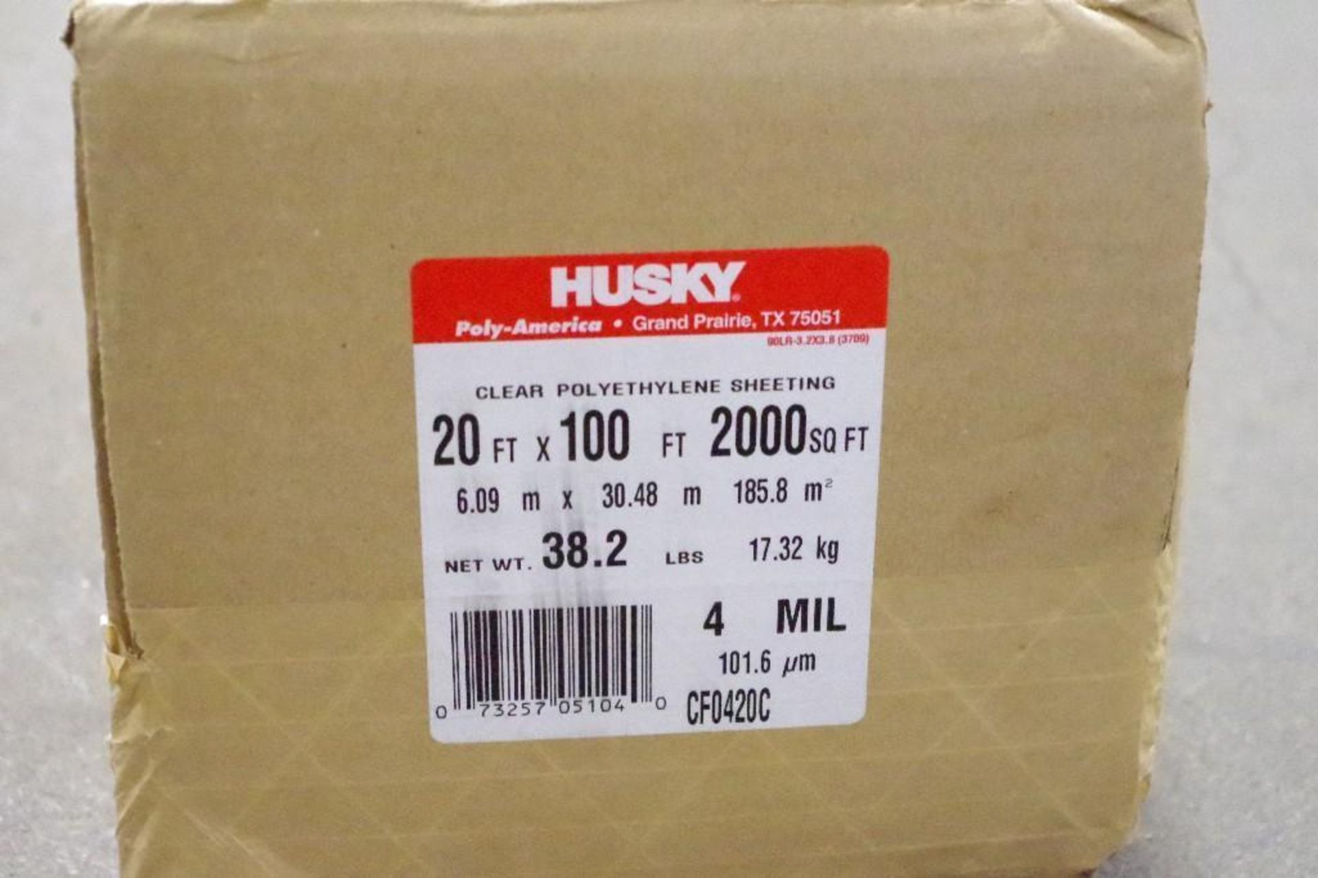 NEW HUSKY 4 MIL Clear Polyethylene / Plastic Sheeting 20' x 100' Roll (see description) - Image 3 of 3