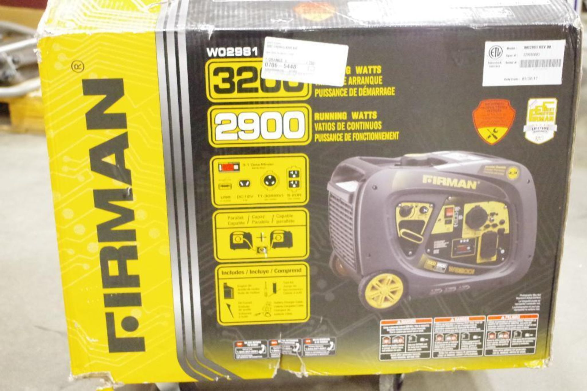 FIRMAN Gas Inverter Generator 2900W Running / 3200W Peak - Image 4 of 4