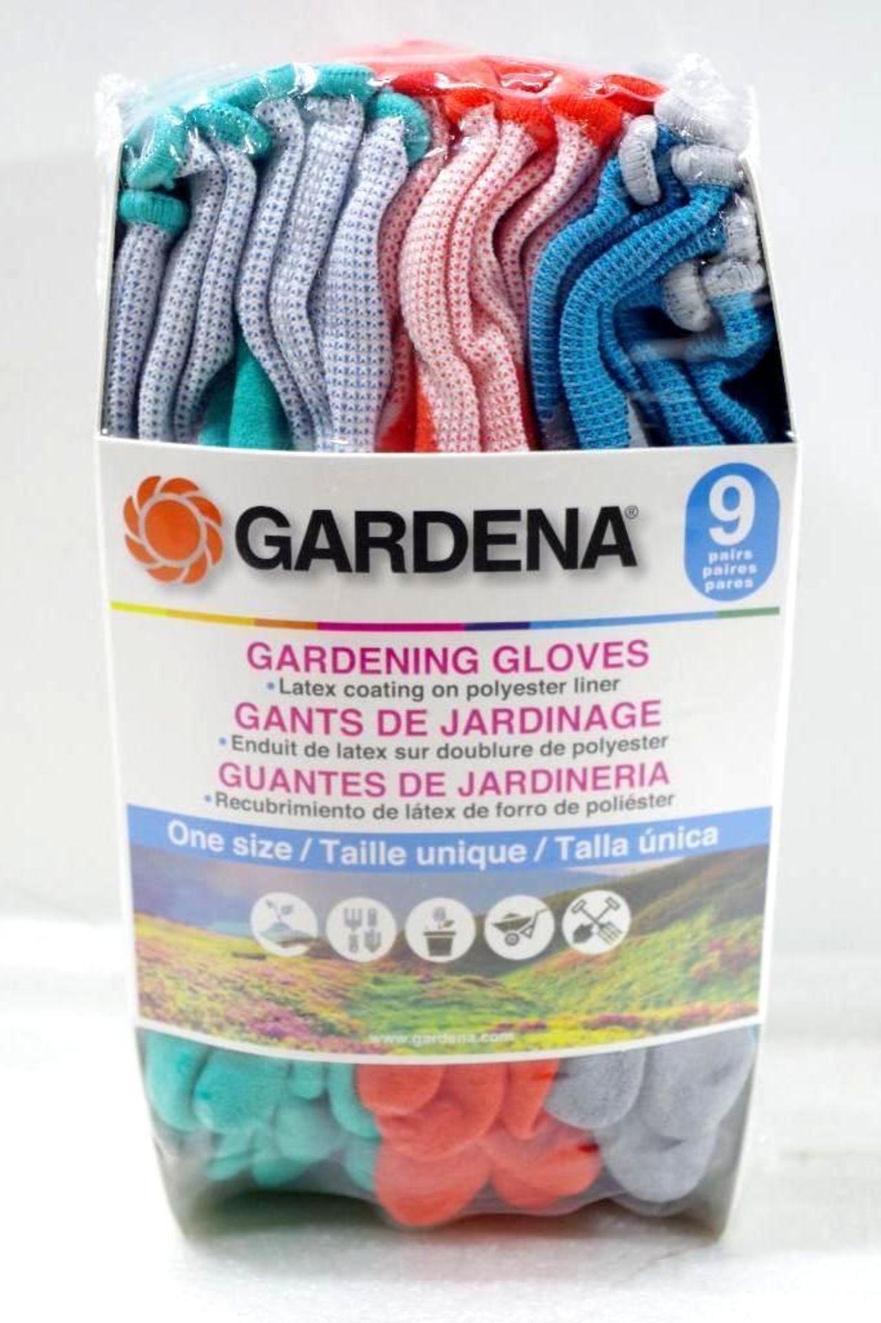 [9] NEW GARDENA Latex Coated Gardening Gloves (1 pack of 9)