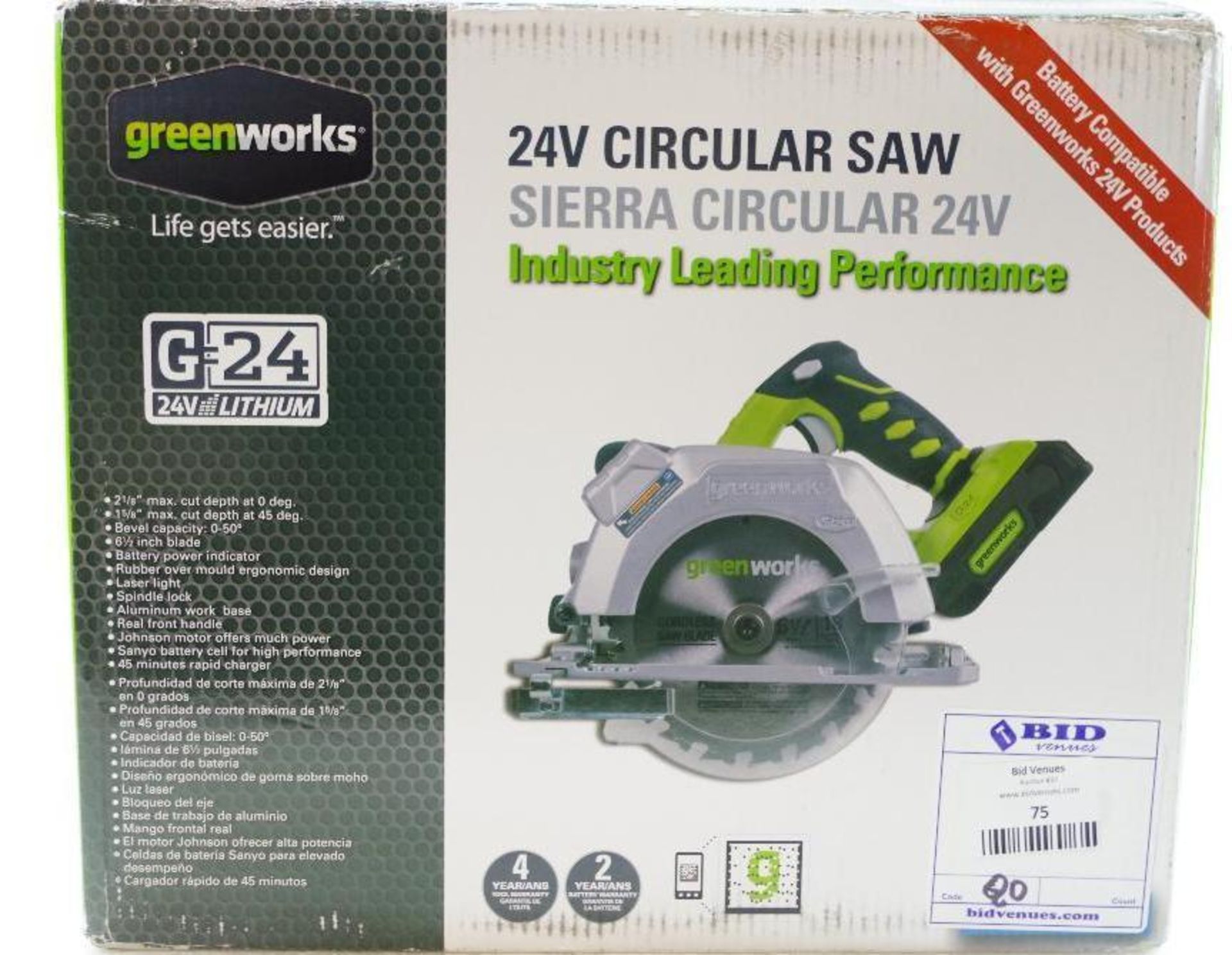 NEW GREENWORKS 24V Lithium Circular Saw (see descripton)