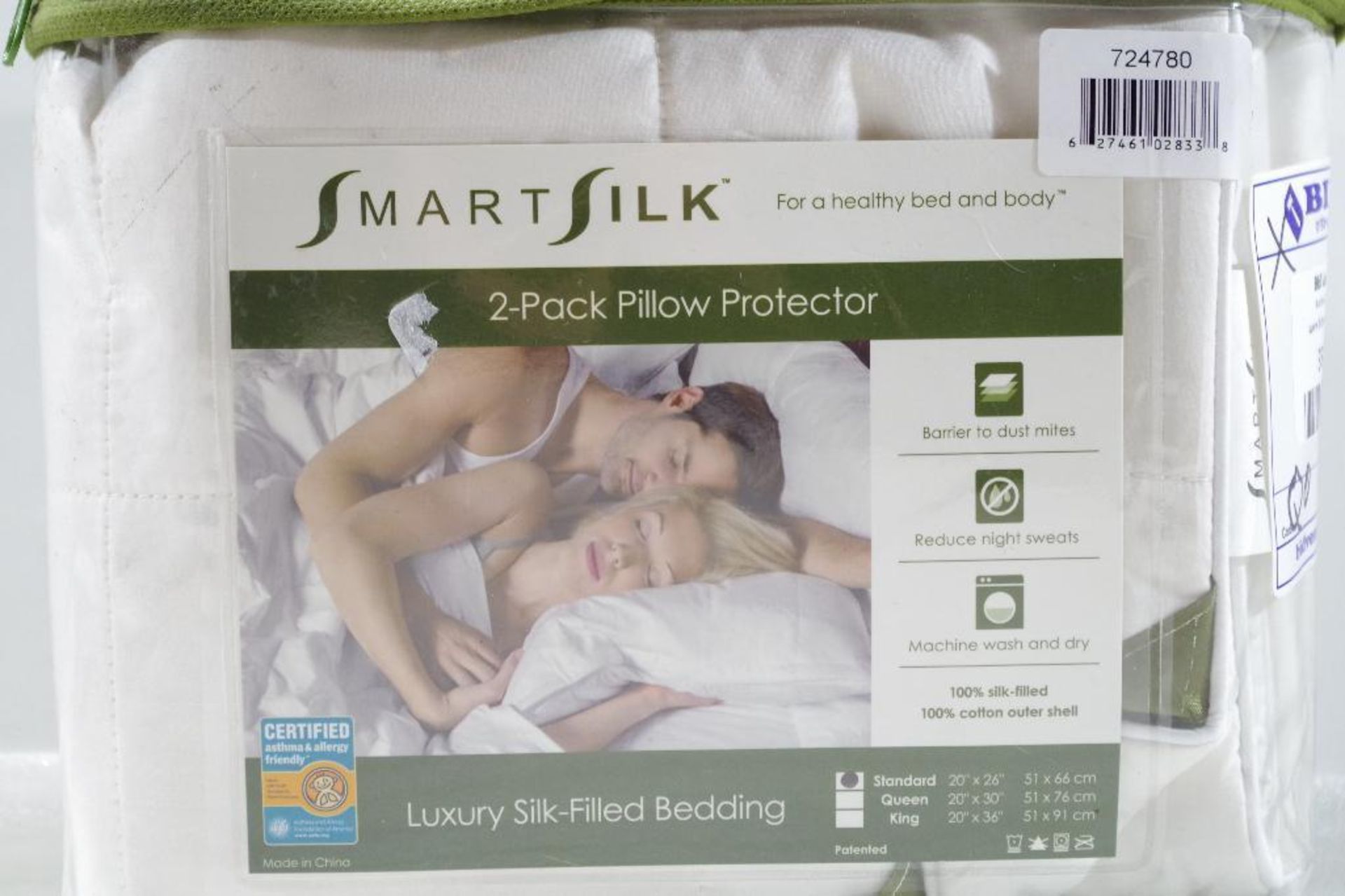 SMART SILK Standard 2-Pack Pillow Protector, Store Return - Image 2 of 2