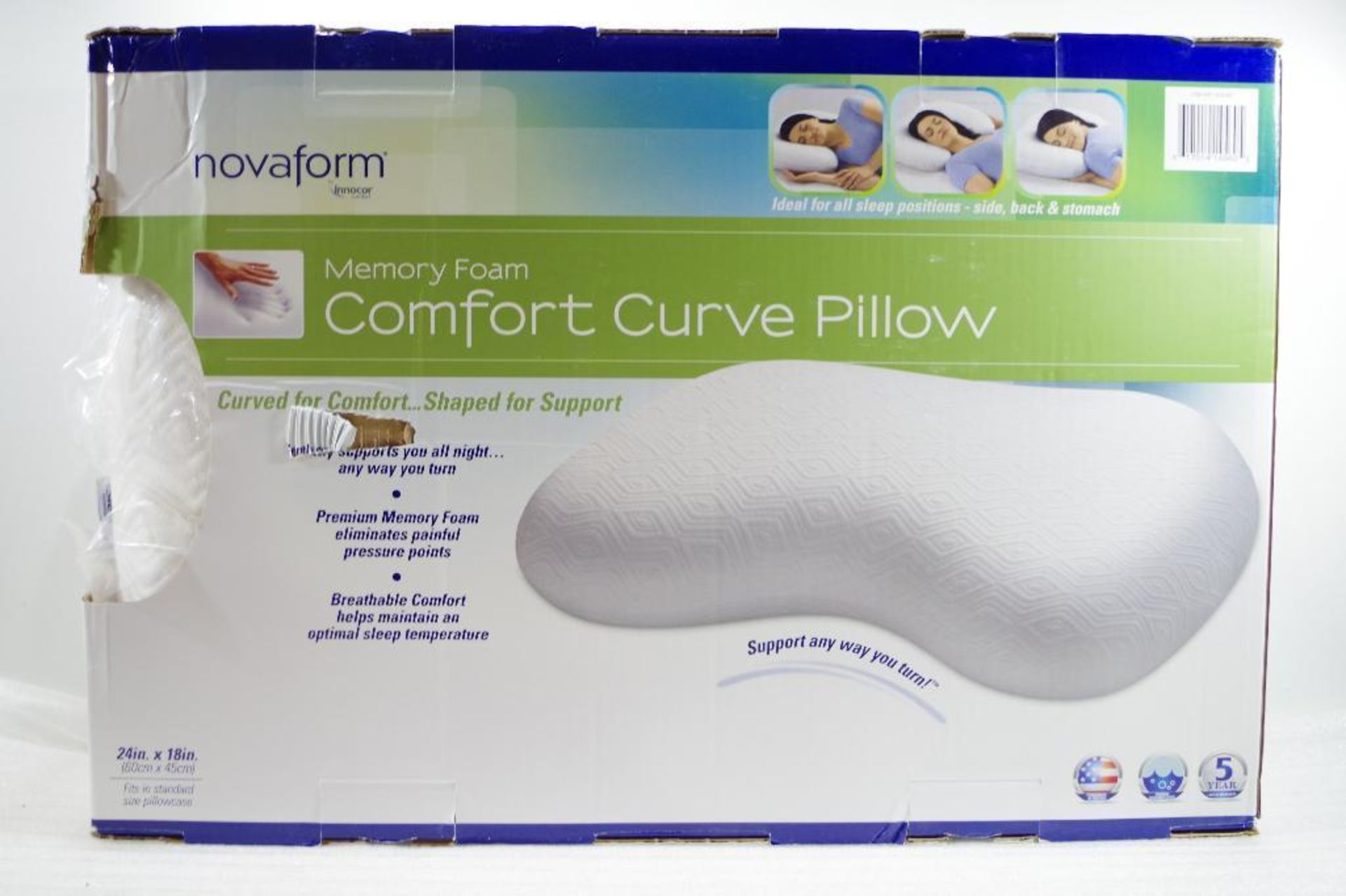 NOVAFORM Memory Foam Comfort Curve Pillow, Store Return