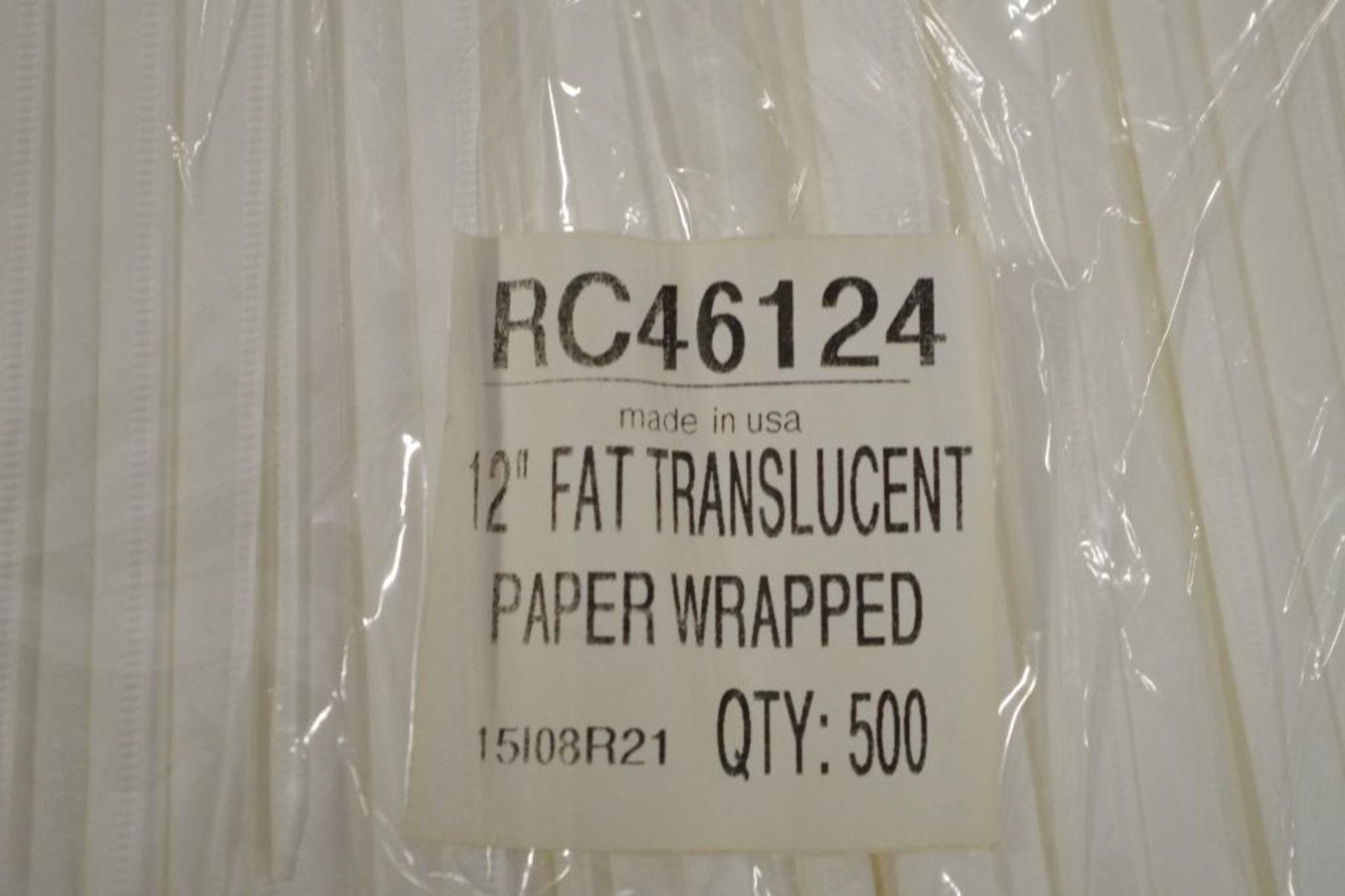 [8000] 12" Fat Translucent Straws (16 Packs of 500) Made in USA - Image 3 of 4