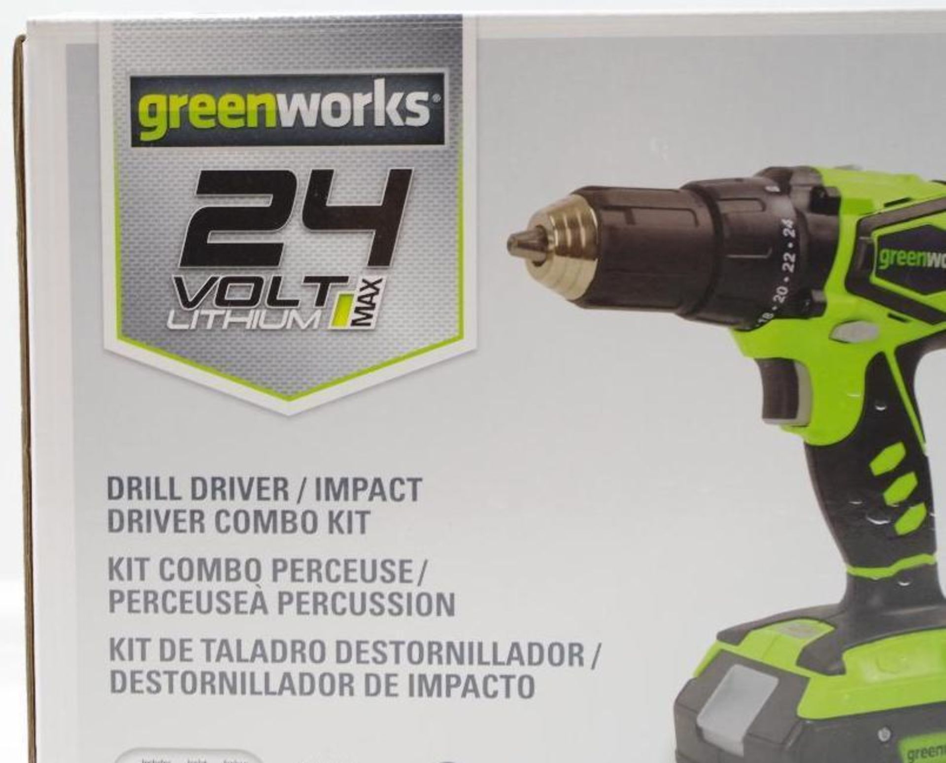 GREENWORKS 24V Lithium MAX Drill Driver/Impact Driver Combo Kit (Open box, Tested OK) - Image 3 of 4