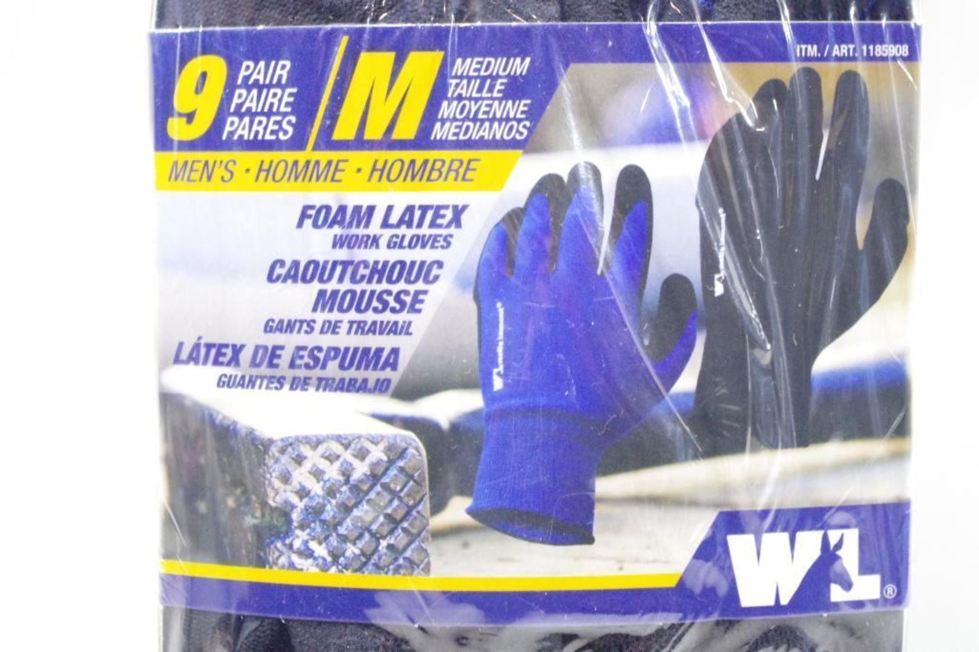 [9] NEW WELLS LAMONT Men's Foam Latex Work Gloves Size: M (1 pack of 9)