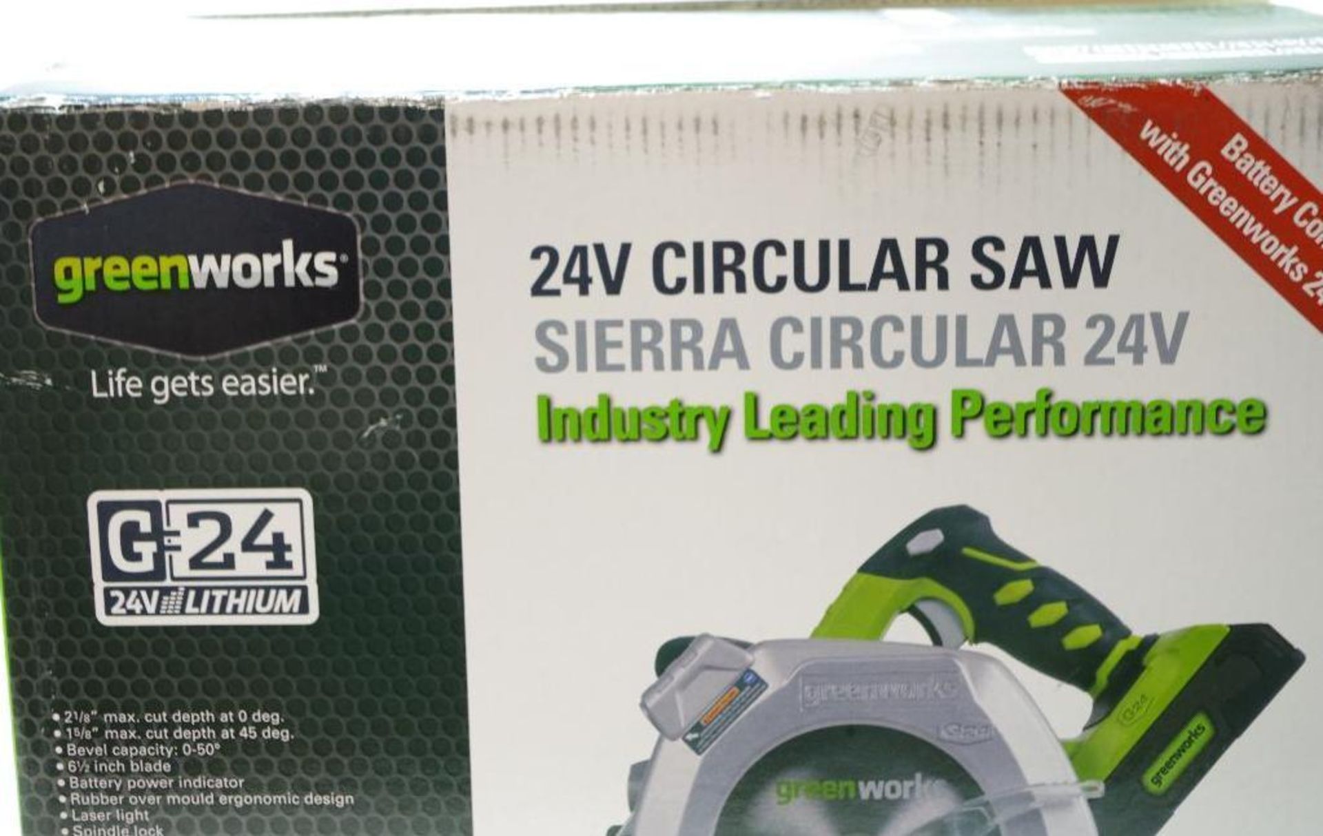 NEW GREENWORKS 24V Lithium Circular Saw (see descripton) - Image 2 of 4