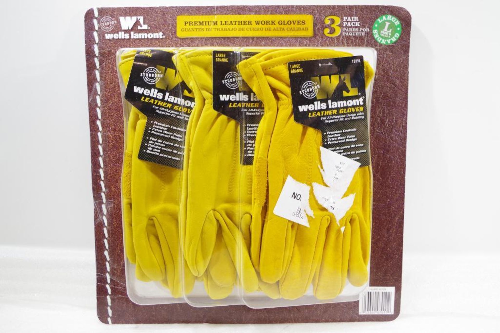 WELLS LAMONT Premium Leather Work Gloves Size: L (Store Return)