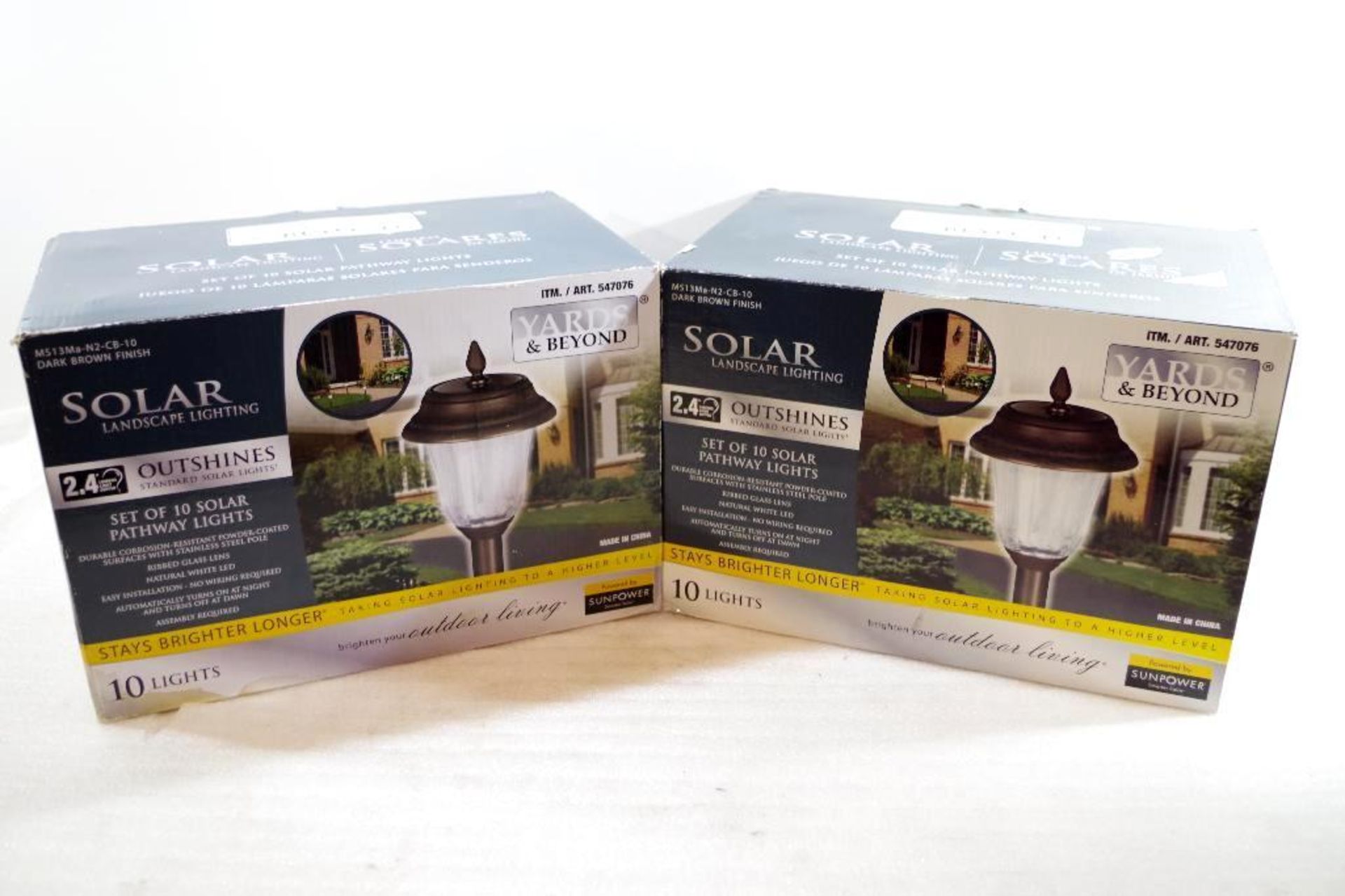 [2] YARDS & BEYOND Solar Pathway Light Sets (2 boxes of 10 lights each)