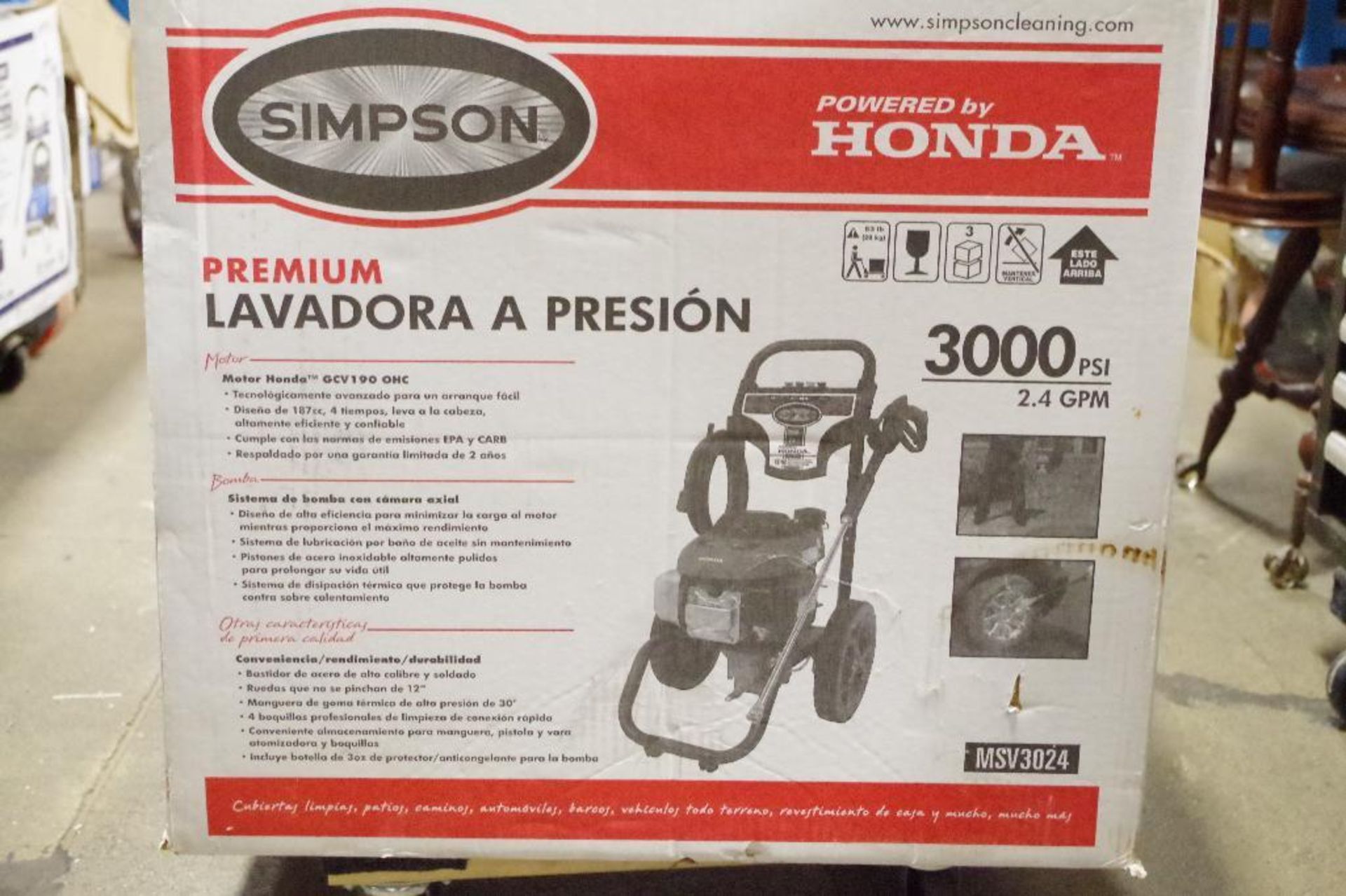 SIMPSON 2.4 GPM, 3000 PSI Gas Pressure Washer w/ HONDA Engine (see description) - Image 3 of 5