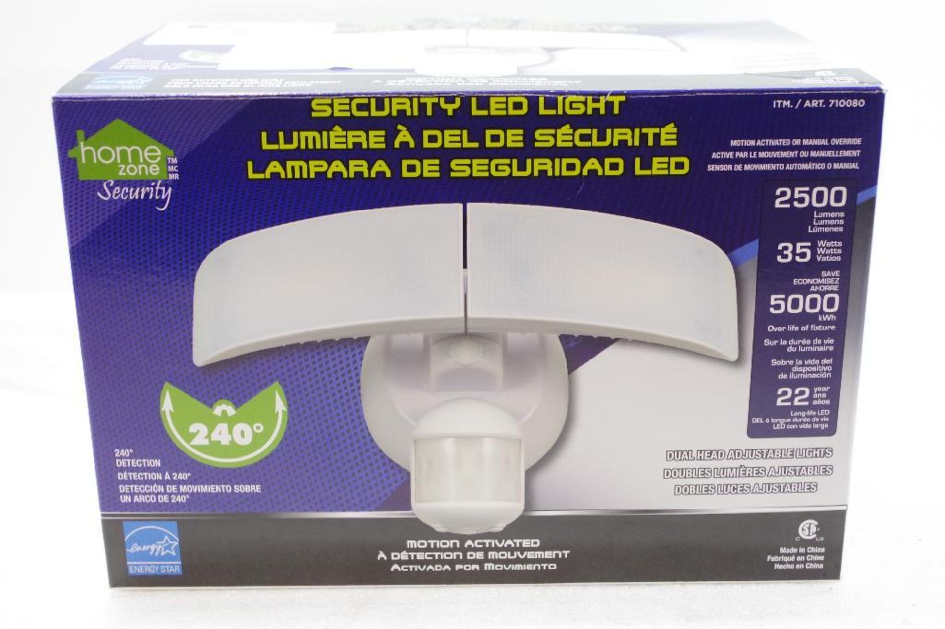 HOME ZONE 2500 Lumens Motion Activated Security LED Light