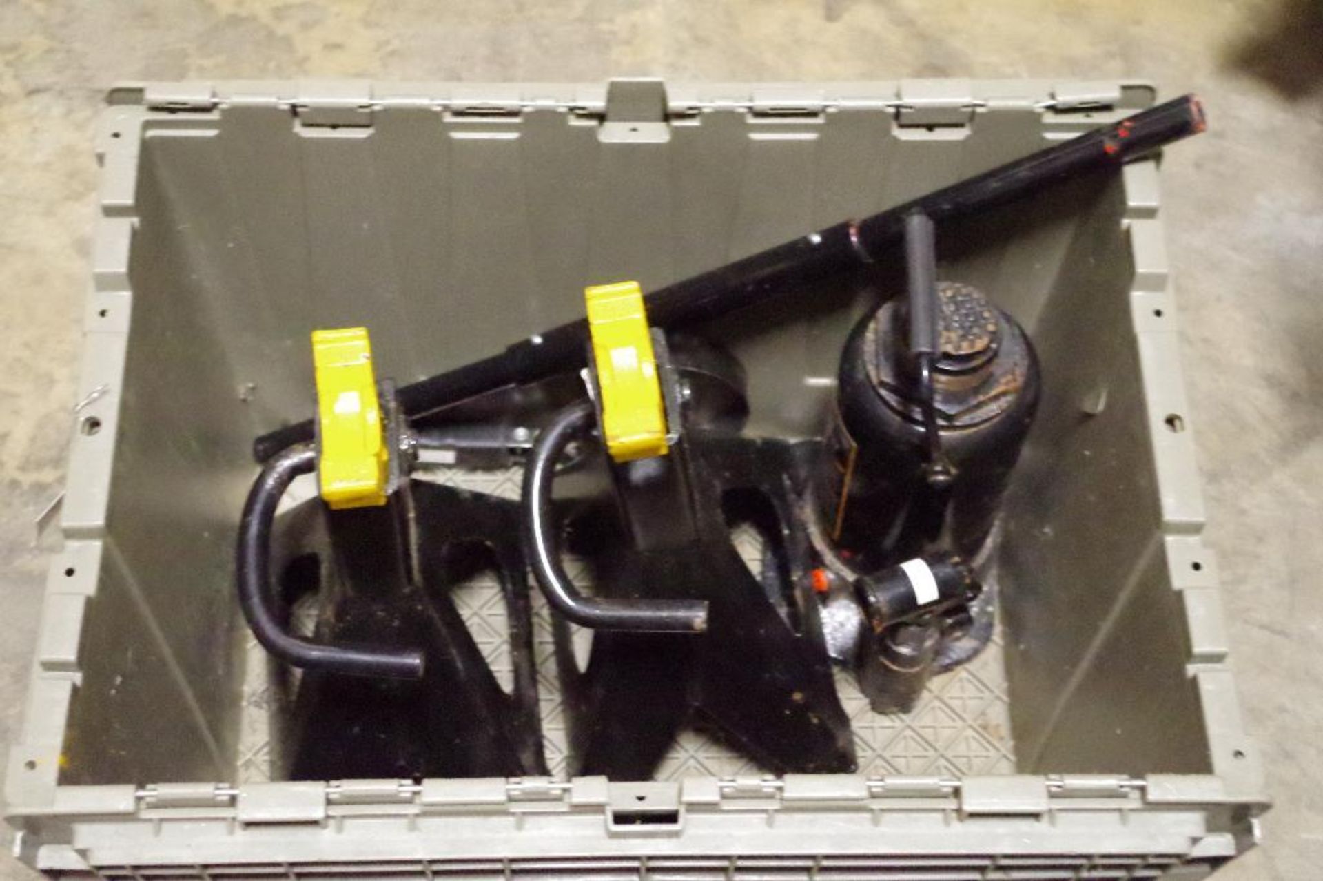 Assorted Automotive: (2) Ramps, (1) Oil Pan, (2) Jack Stands, (1) 20-Ton Bottle Jack - Image 2 of 5