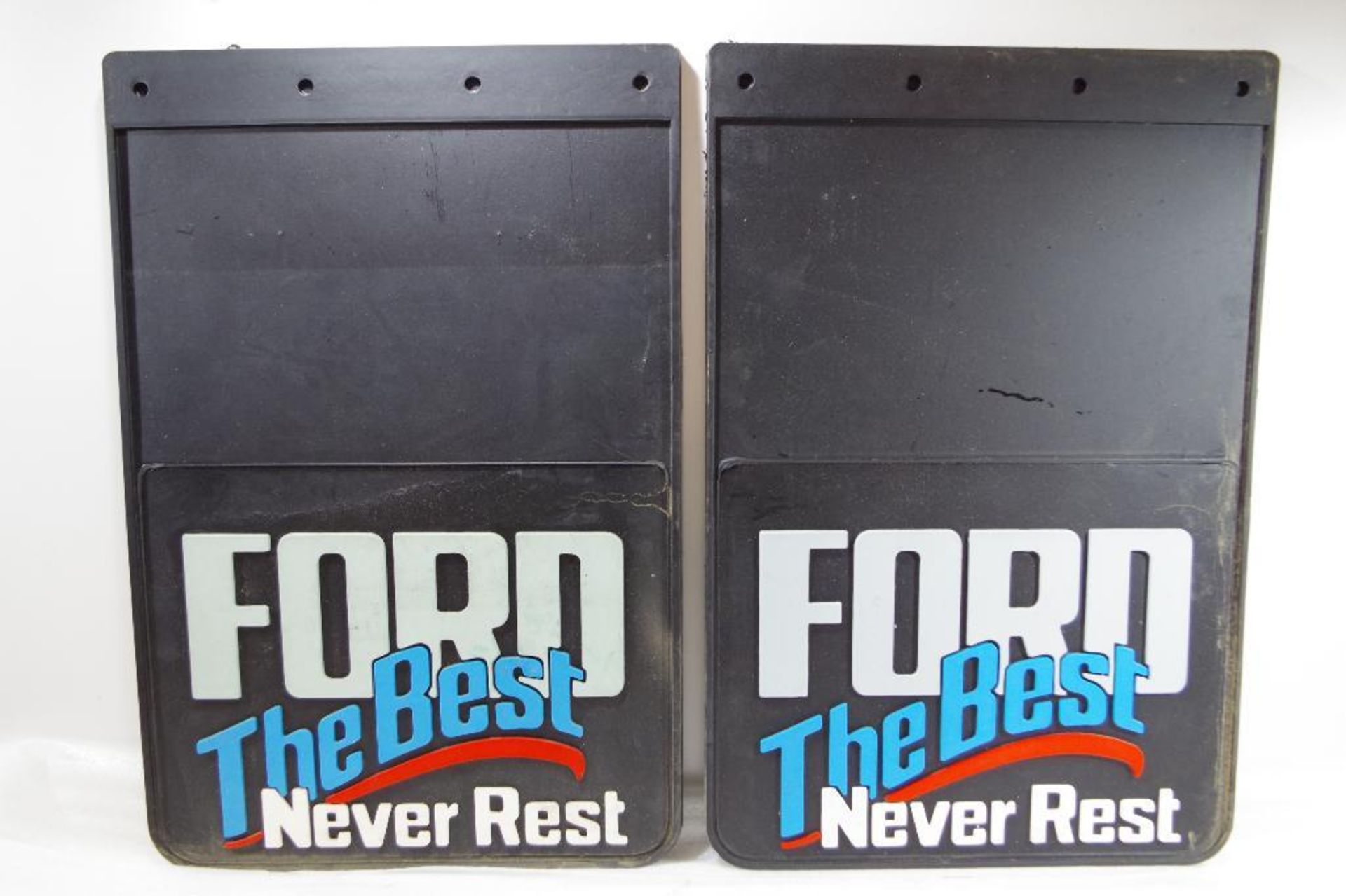 [2] NOS Vintage Ford "The Best Never Rest" Mud Flaps, 18" x 12"