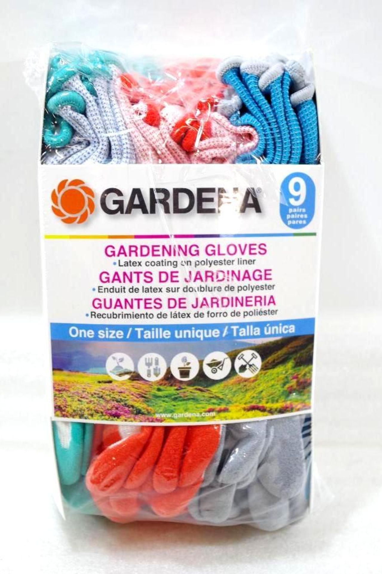 [9] NEW GARDENA Latex Coated Gardening Gloves (1 pack of 9)