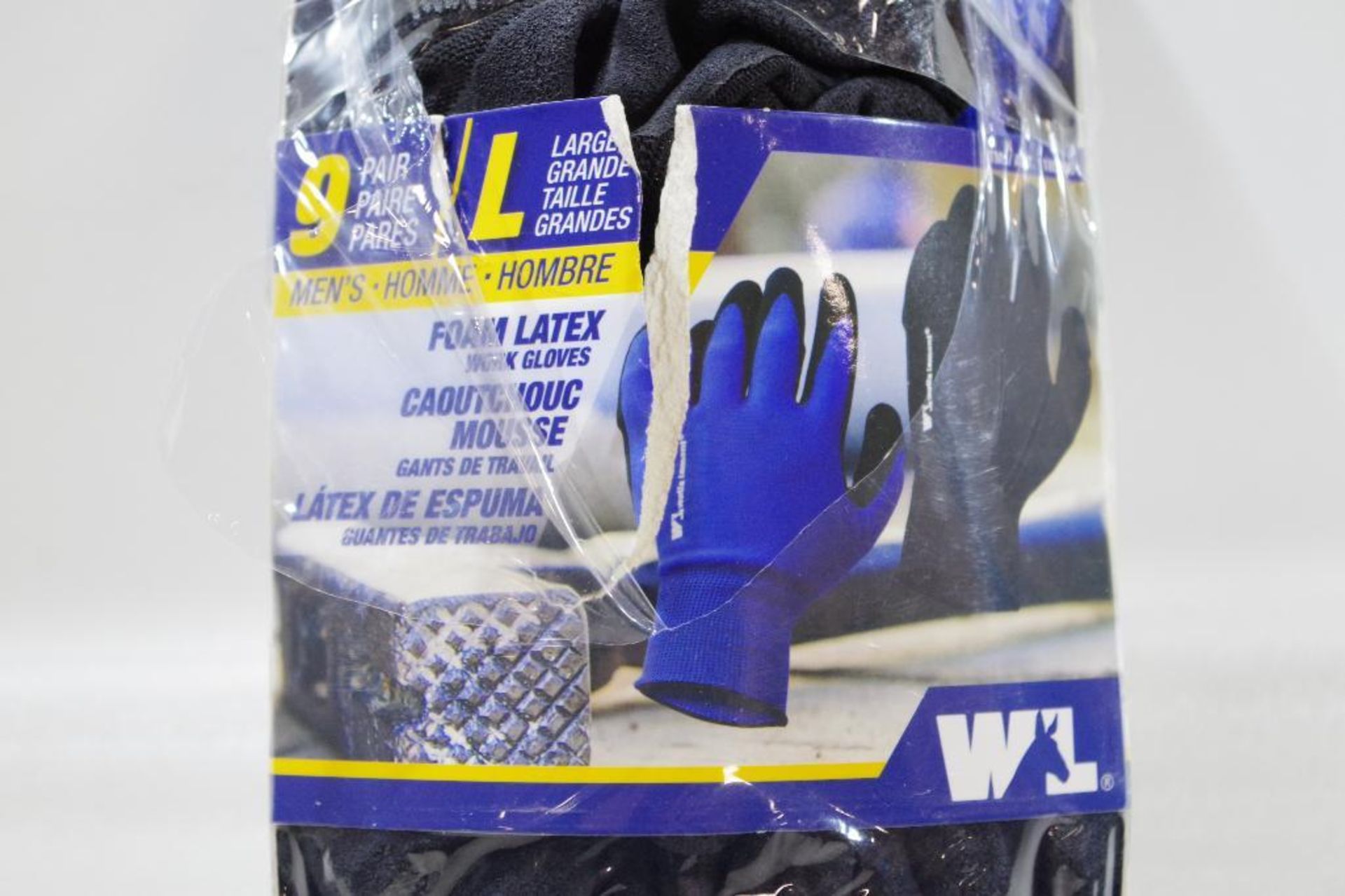 [9] NEW WELLS LAMONT Men's Foam Latex Work Gloves Size: L (1 pack of 9)