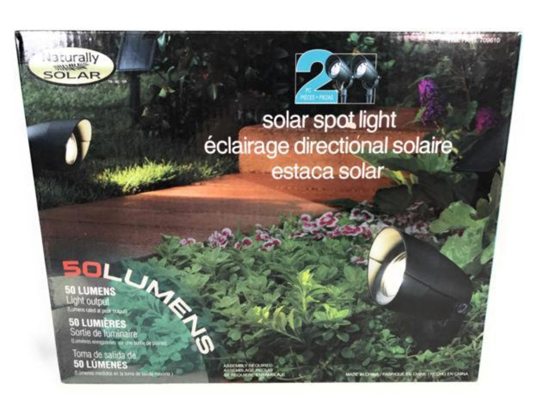 [1] NATURALLY SOLAR 2-Piece Solar Spot Light, 50 Lumens, Store return