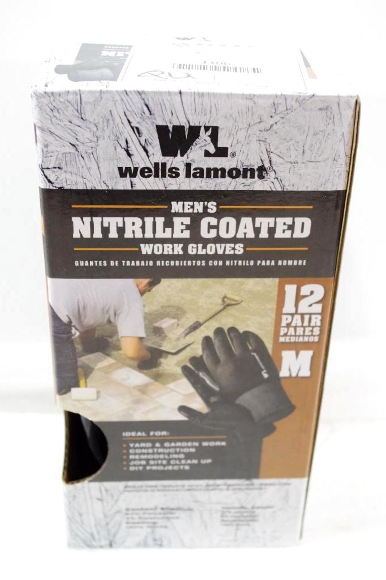 NEW WELLS LAMONT 12 Pairs Men's Nitrile Coated Work Gloves Size: M - Image 2 of 3