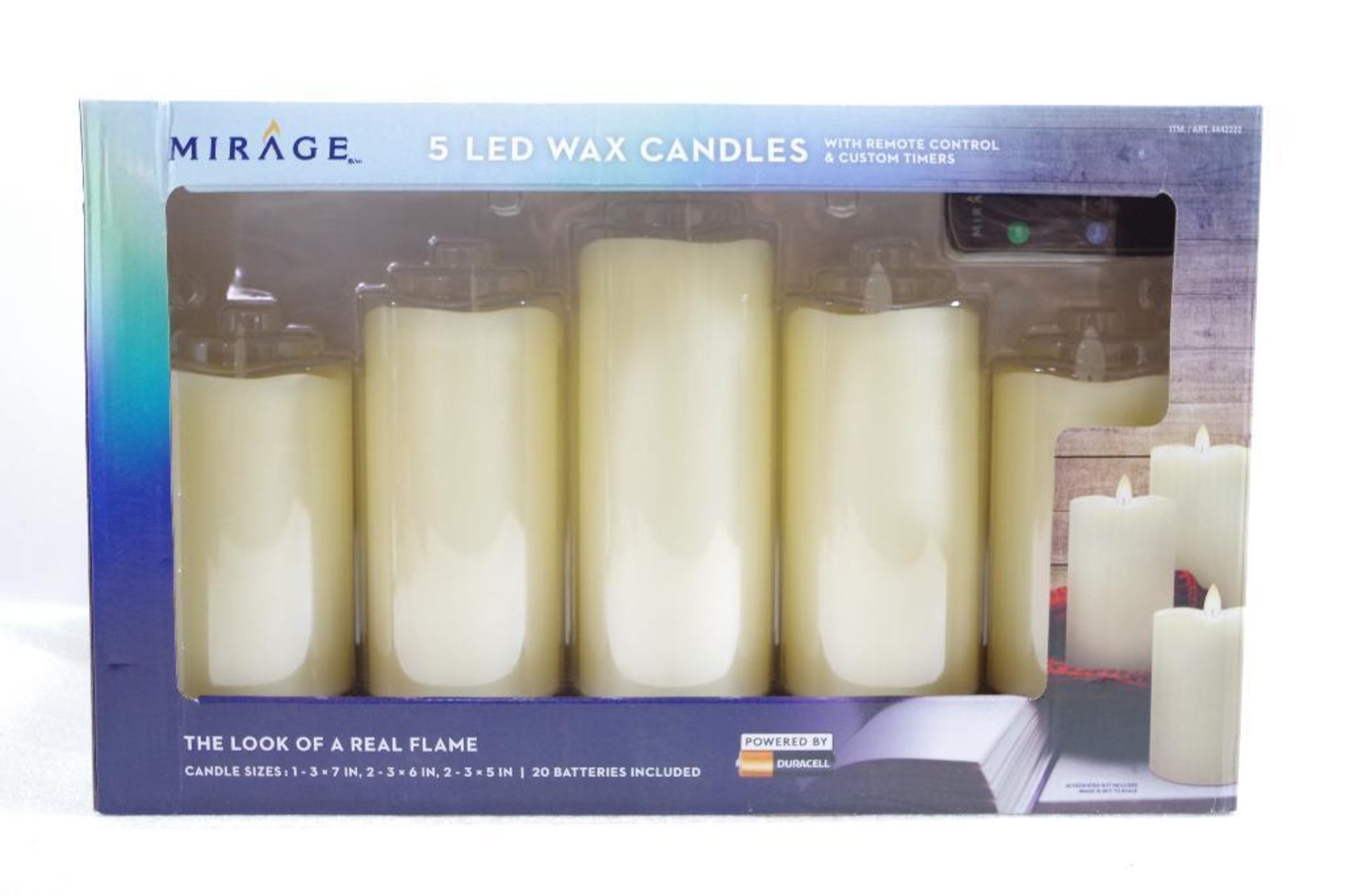 NEW MIRAGE 5-LED Wax Candles w/ Remote Control & Custom Timers