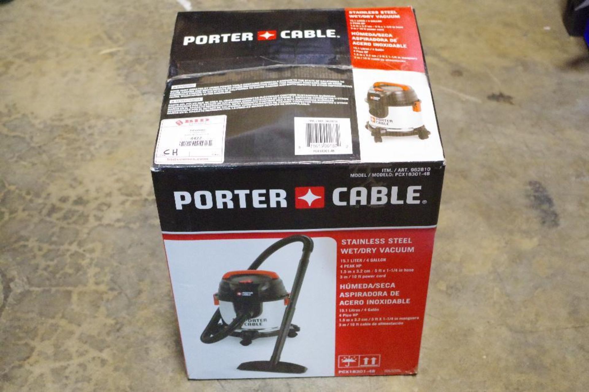 PORTER CABLE 4 Gal. Wet/Dry Vacuum M/N PCX18301-48 - Image 2 of 2