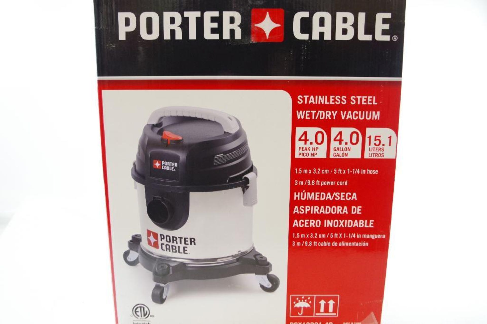PORTER CABLE 4 Gal. Stainless Steel Wet/Dry Vacuum