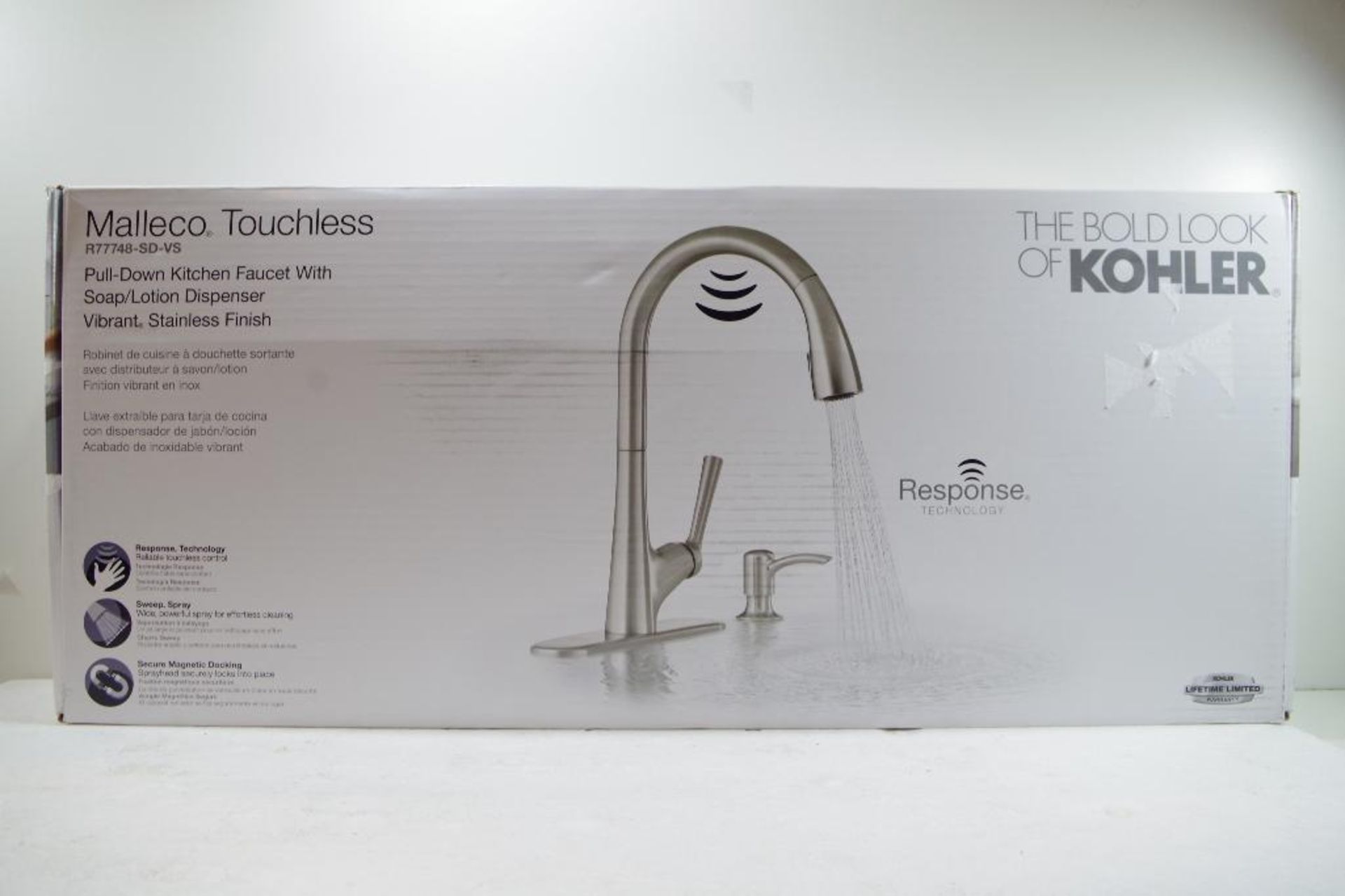 KOHLER Pull-Down Kitchen Faucet w/ Soap/Lotion Dispenser, Store Return