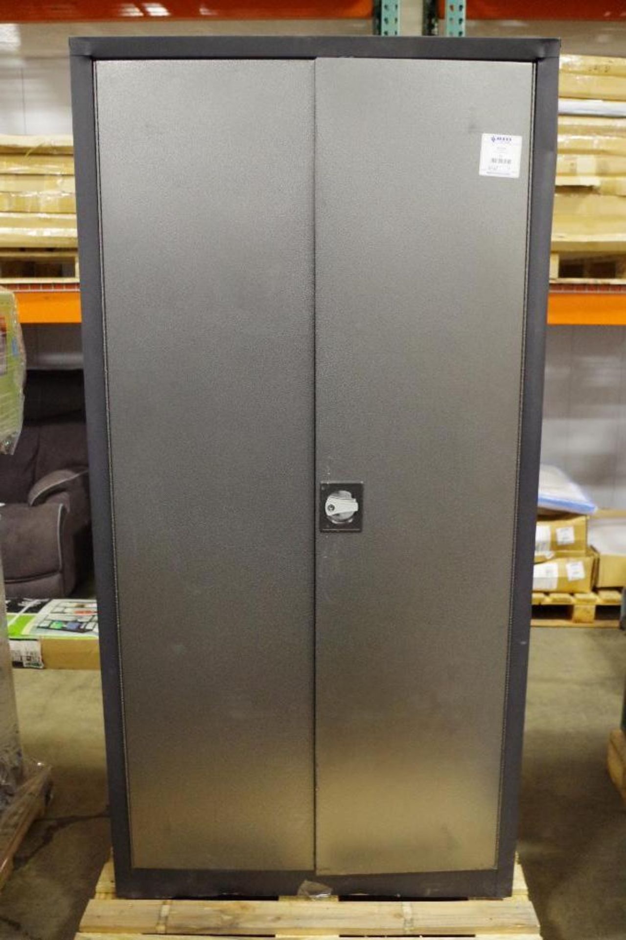 Metal Storage Cabinet w/ Keys Approx. 36" W x 18" D x 72" T (some light damage) - Image 4 of 6