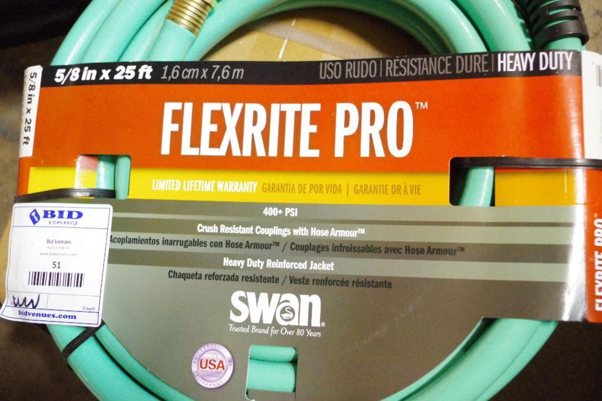 NEW SWAN FLEXRITE PRO 5/8" X 25' Heavy Duty 400 PSI Water Hose