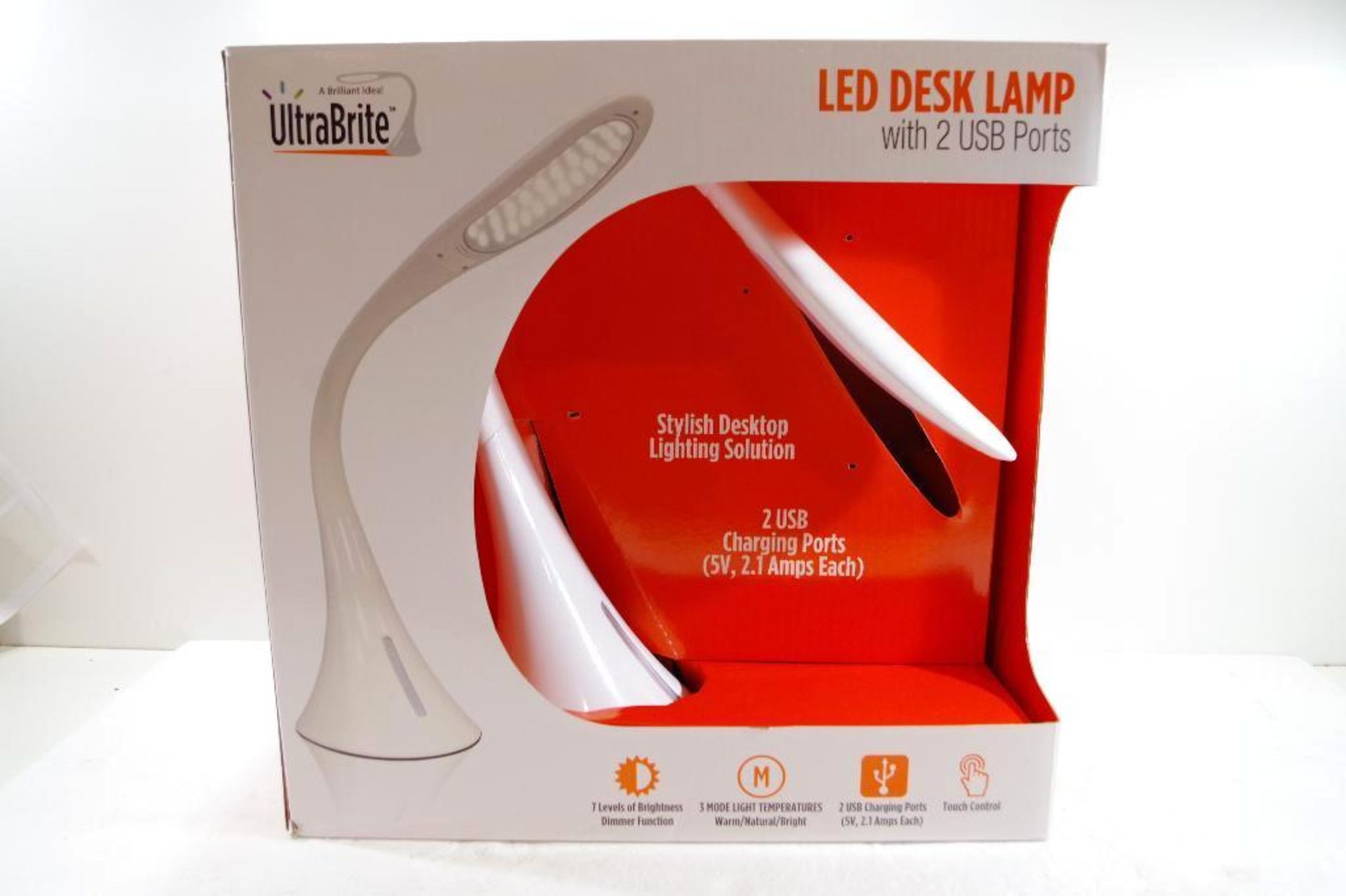 ULTRABRITE LED Desk Lamp w/ 2 USB Ports