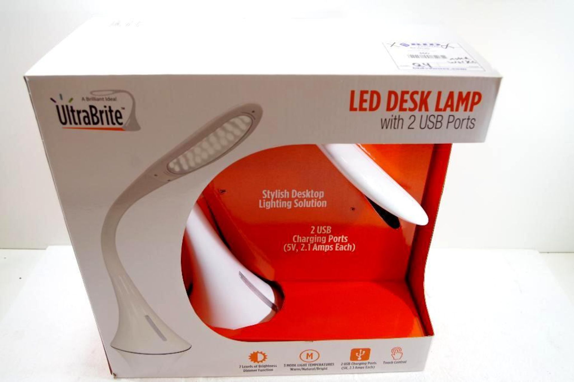 ULTRABRITE LED Desk Lamp w/ 2 USB Ports - Image 2 of 2
