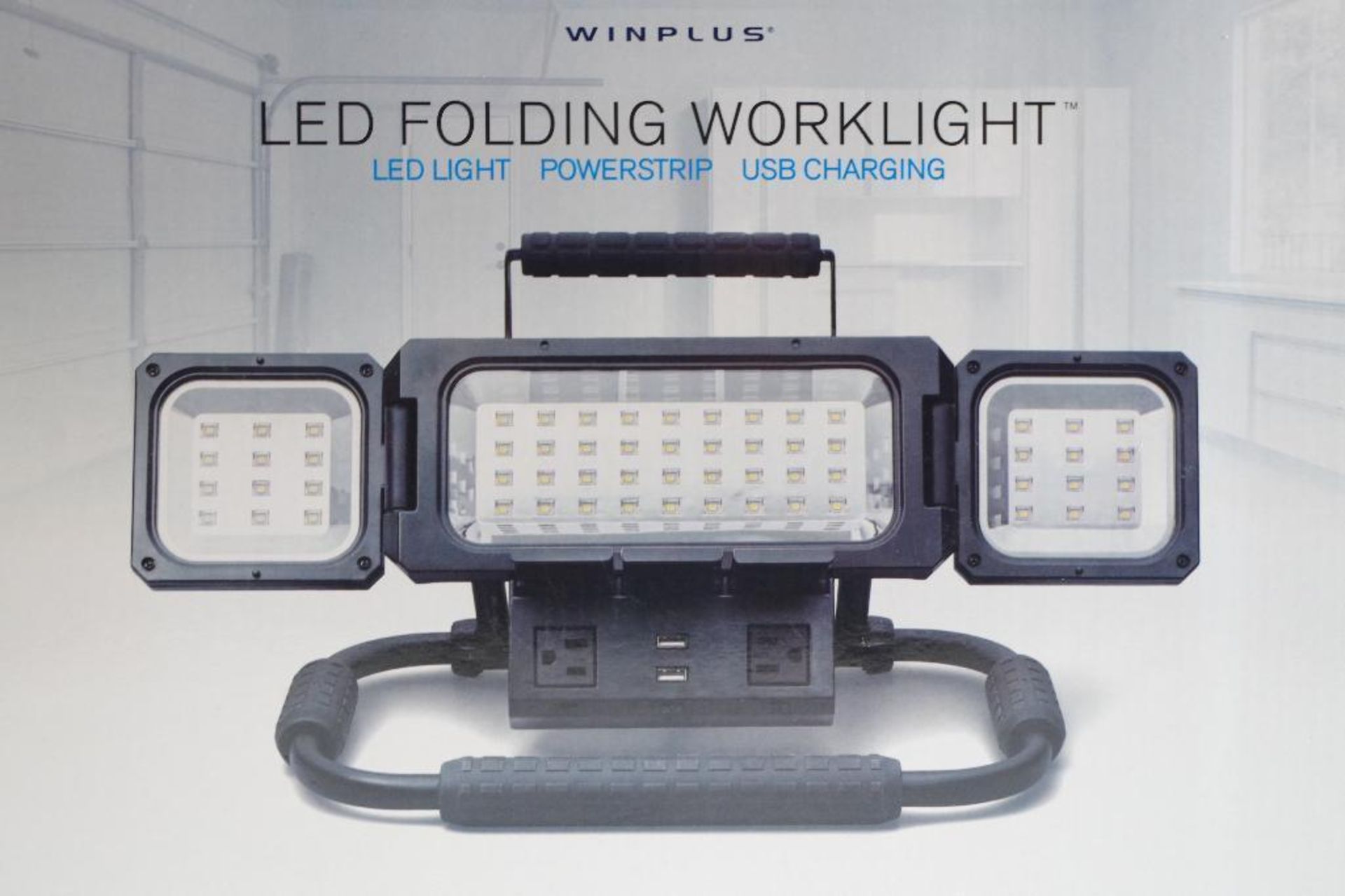 WINPLUS LED Folding Work Light w/ Power Strip & USB Charging - Image 2 of 2