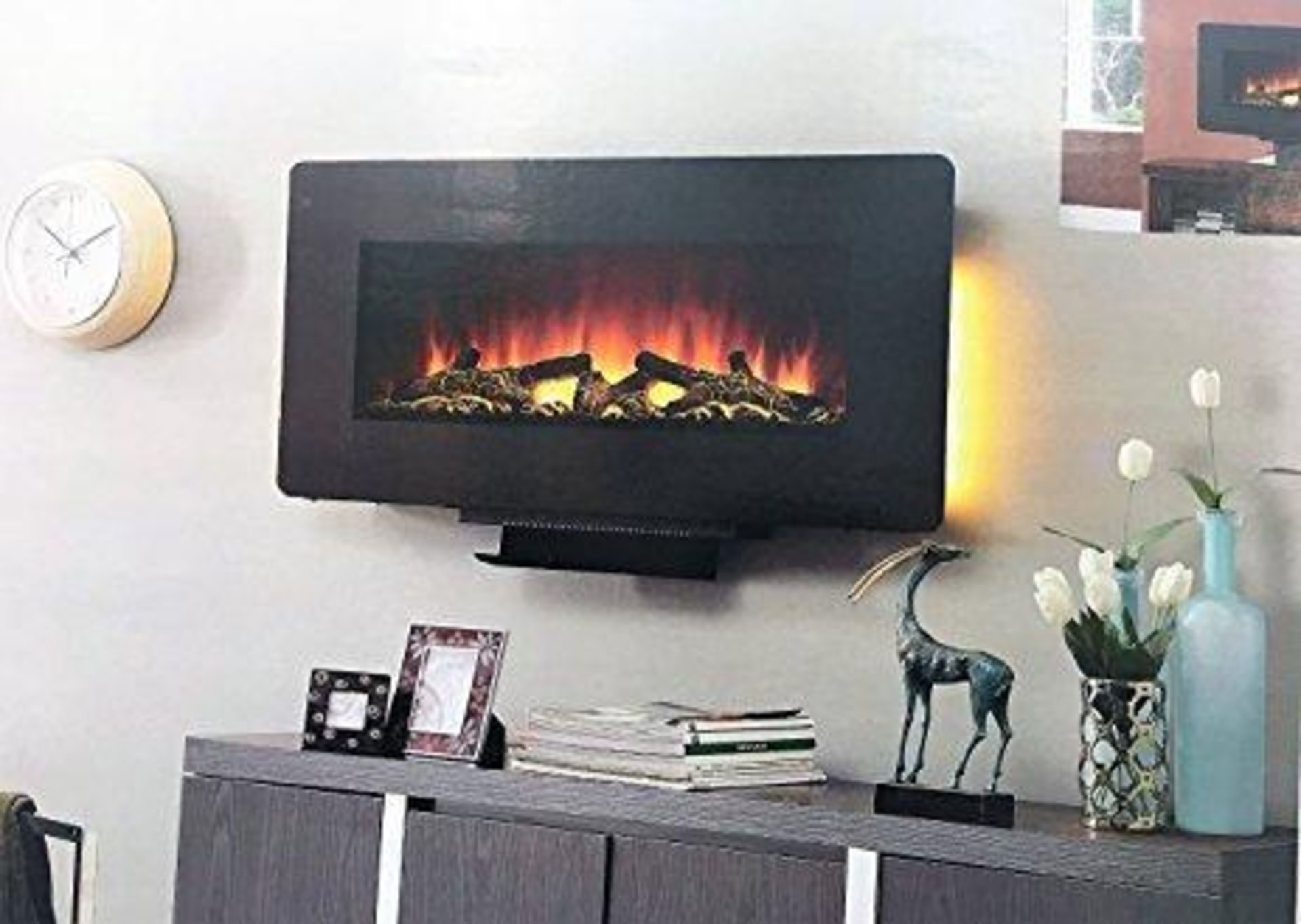 EMBER HEARTH Curved Wall Mount Fireplace, M/N 1147823