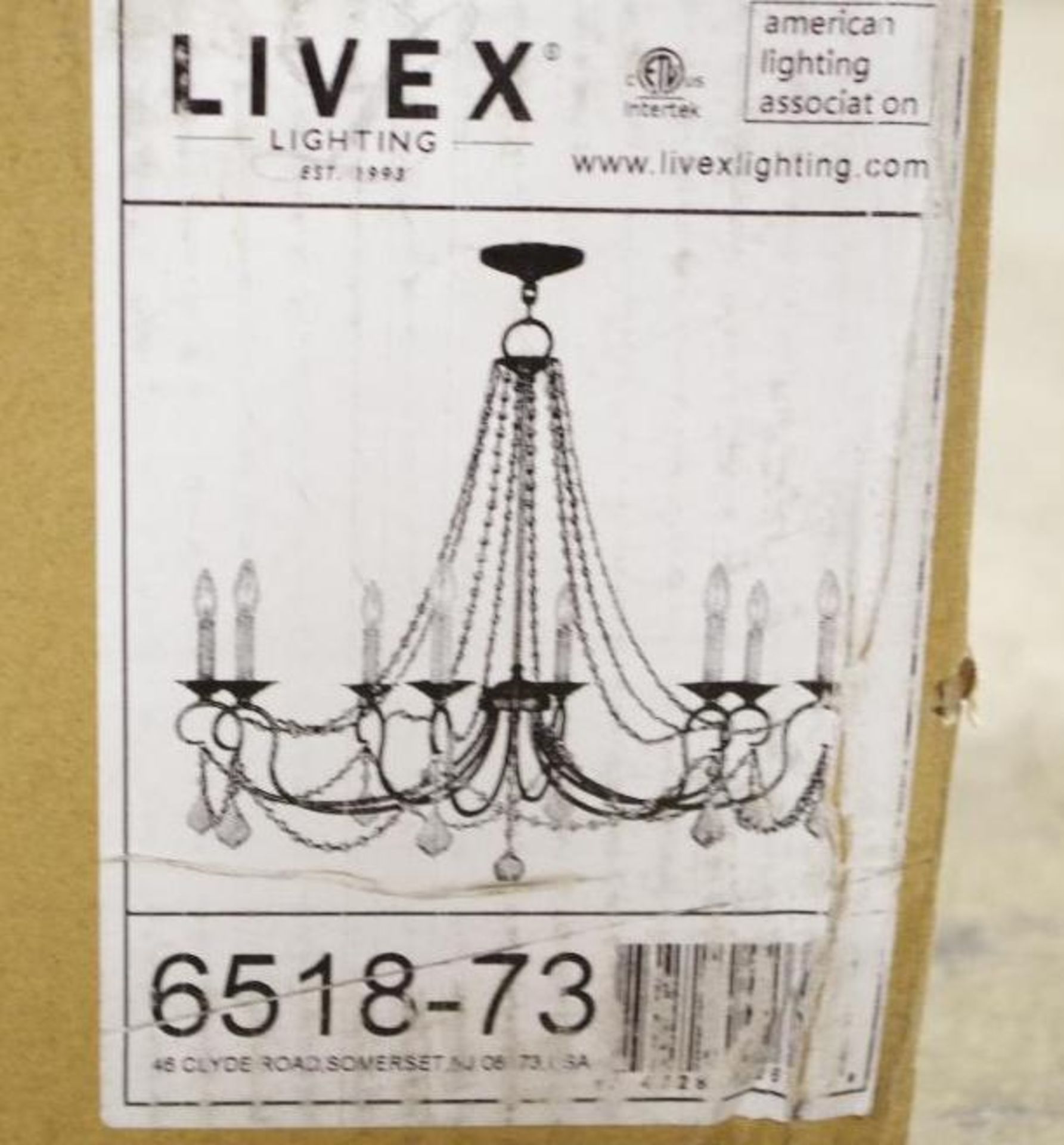 LIVEX Pennington 8-Light 34" Antique Silver Leaf Chandelier (Appears NEW) - Image 2 of 5