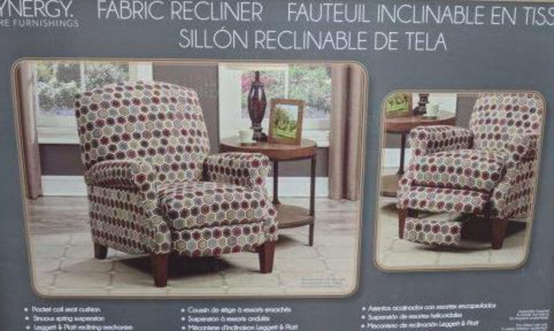 SYNERGY Fabric Recliner (Appears NEW