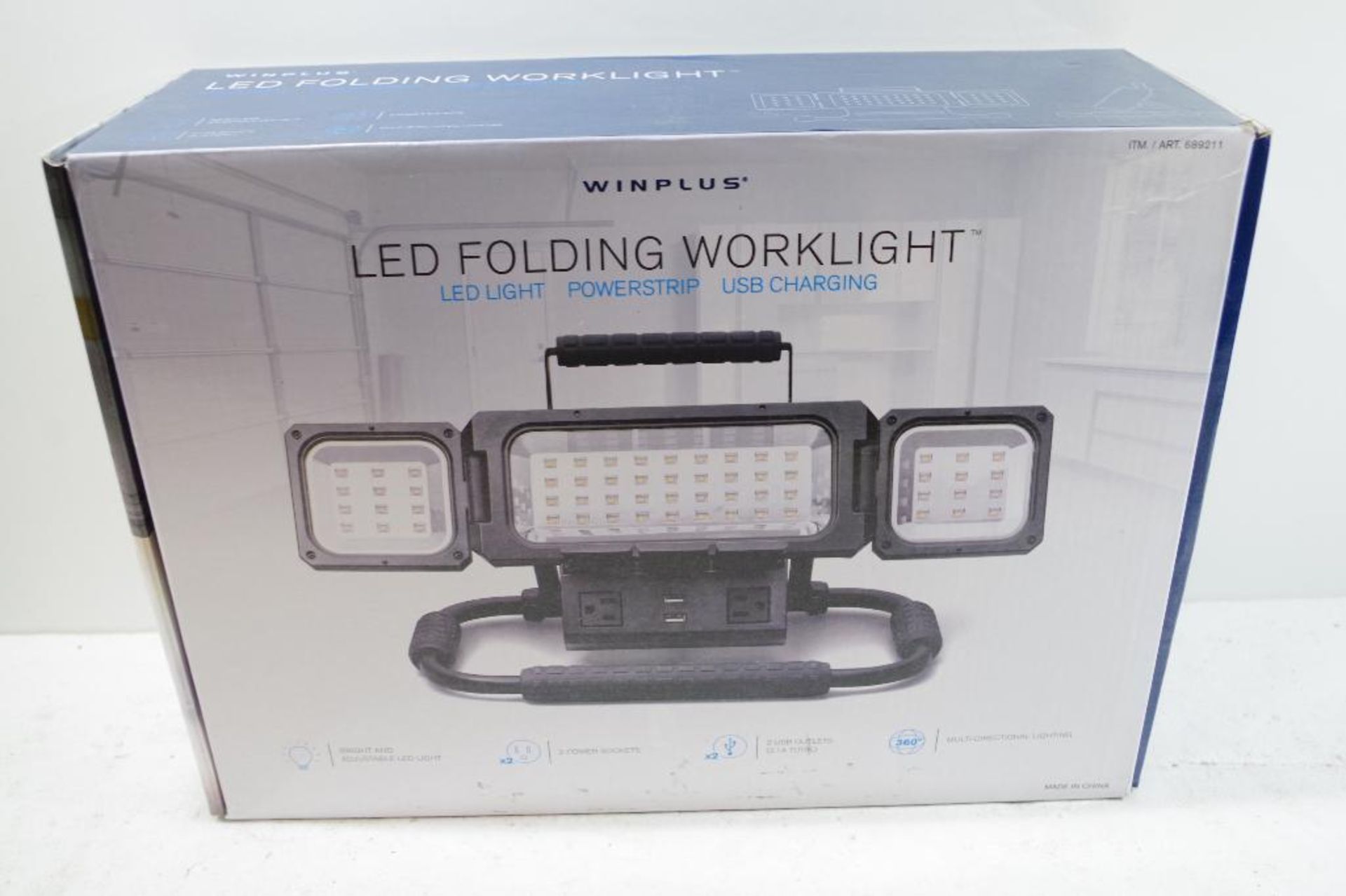 WINPLUS LED Folding Work Light w/ Power Strip & USB Charging - Image 2 of 2