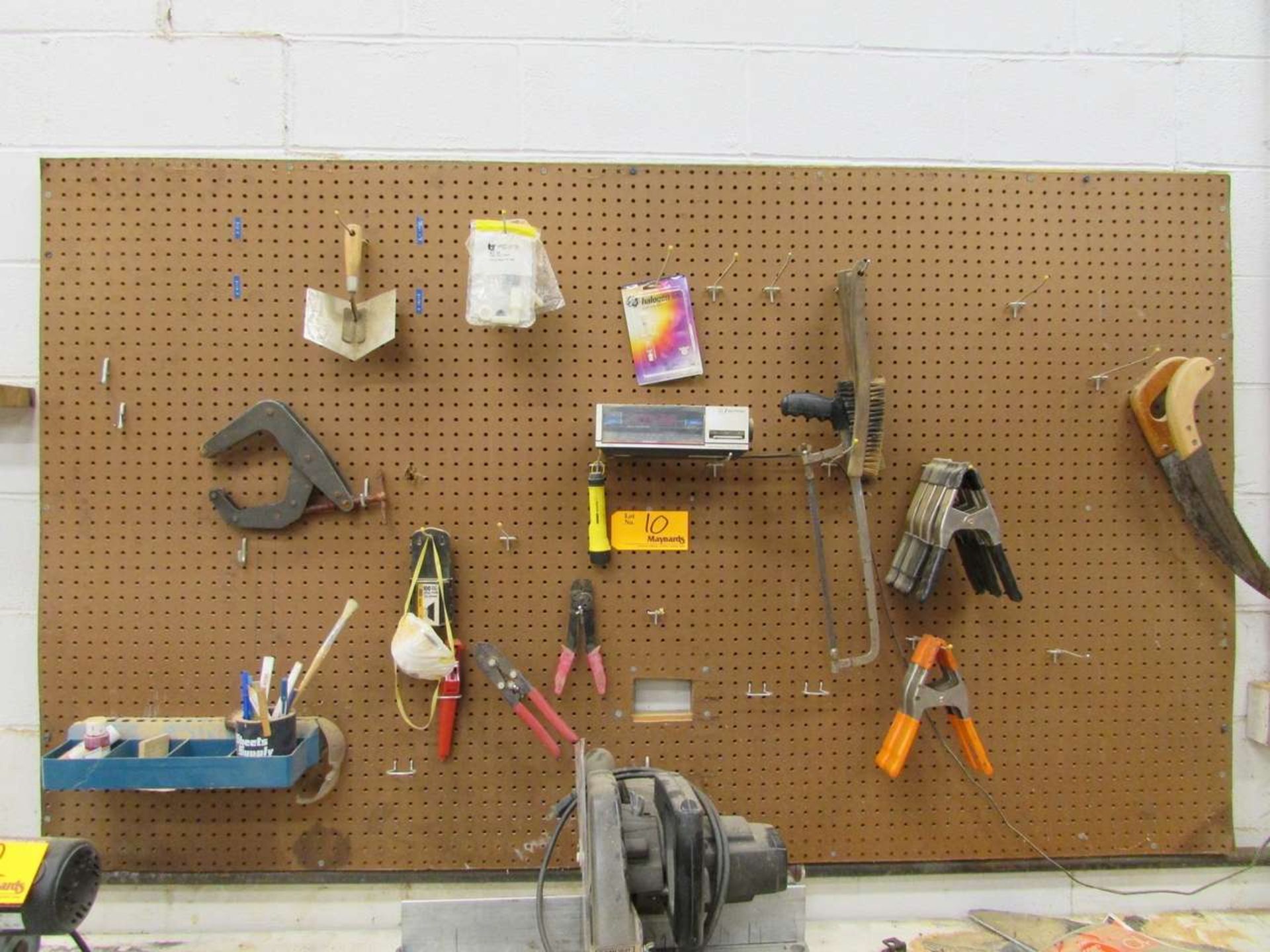 82"x48" Peg Board with Assorted Tools