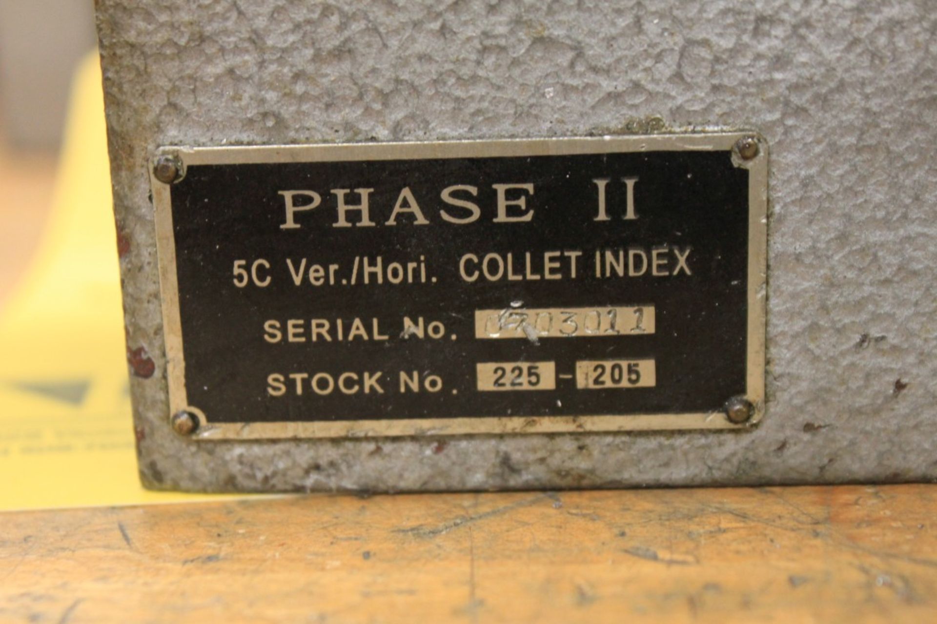 Phase II 5C Vert./Horiz. Collect Index, Stock No. 225-205, S/N 0703011 - Image 3 of 3