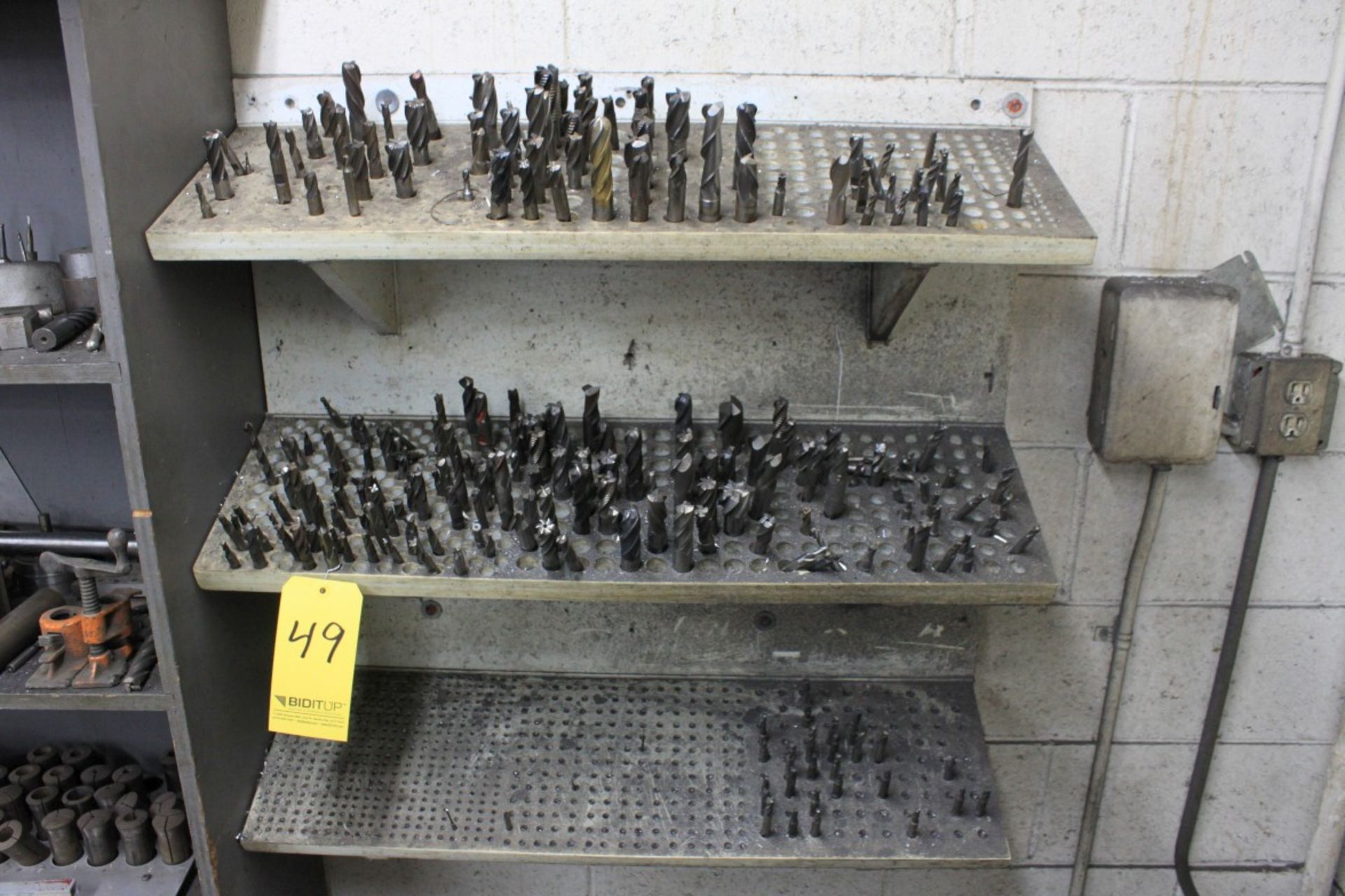 All End Mills / Cutting Tools on All 3-Levels on Wall (Located at 13938 Fox Street, San Fernando,