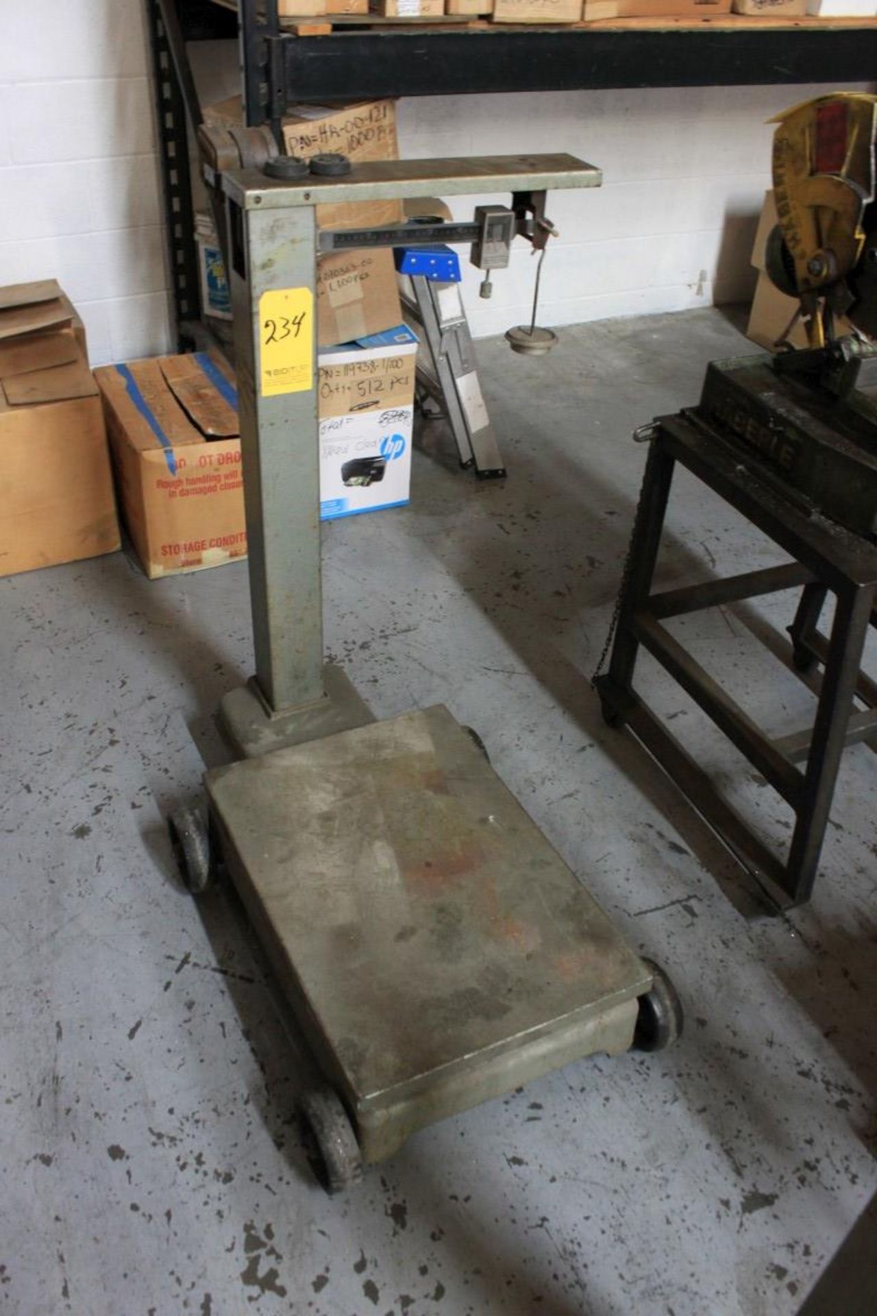 Vintage Detecto Scale on Rollers, 50 Lb. Cap. (Located at 26555 Ruether Avenue, Santa Clarita, CA)