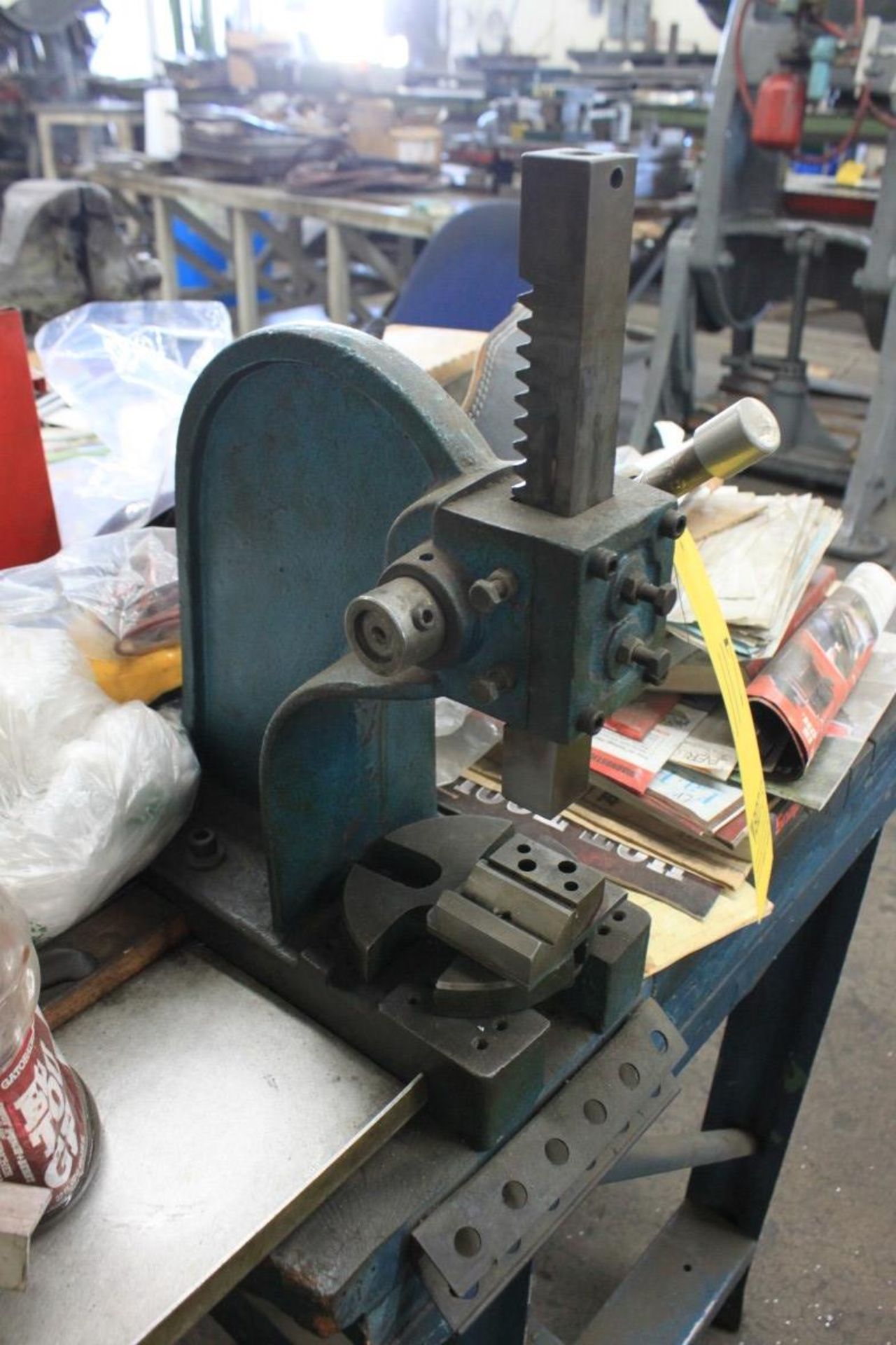 60'' W x 30'' D x 35'' High Wooden Work Table w/ No. 1 Arbor Press & Wilton 4-1/2'' Bench Vise ( - Image 2 of 3