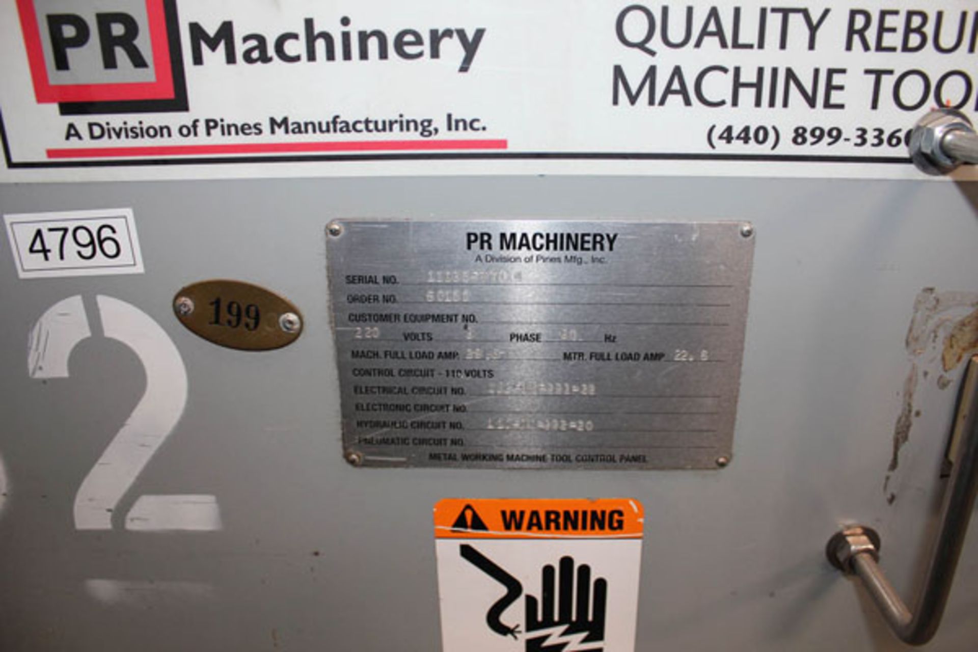 1-1/2'' Pines Horizontal Hydraulic Tube Bender, Mdl: #1, S/N: 11035-77014, Located in Huntington - Image 4 of 4