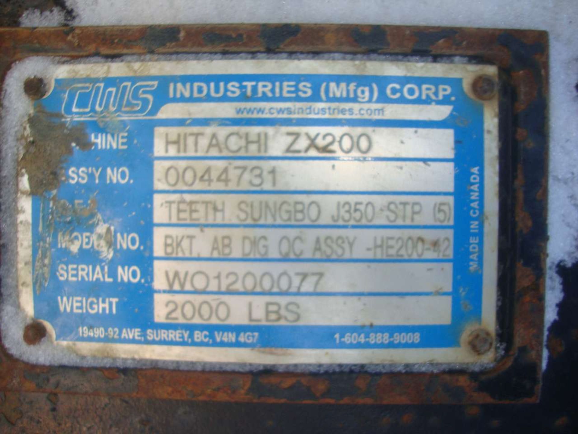 CWS Hitachi ZX200 Bucket - Image 2 of 2