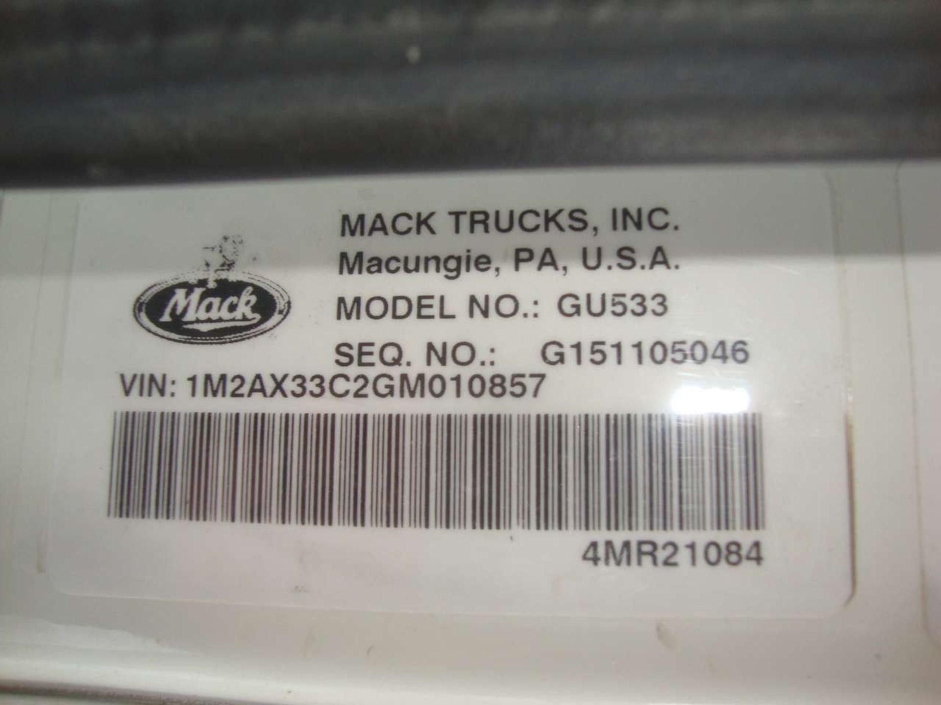 2016 Mack GU533 Granite Tandem Axle Dump Truck - Image 7 of 21