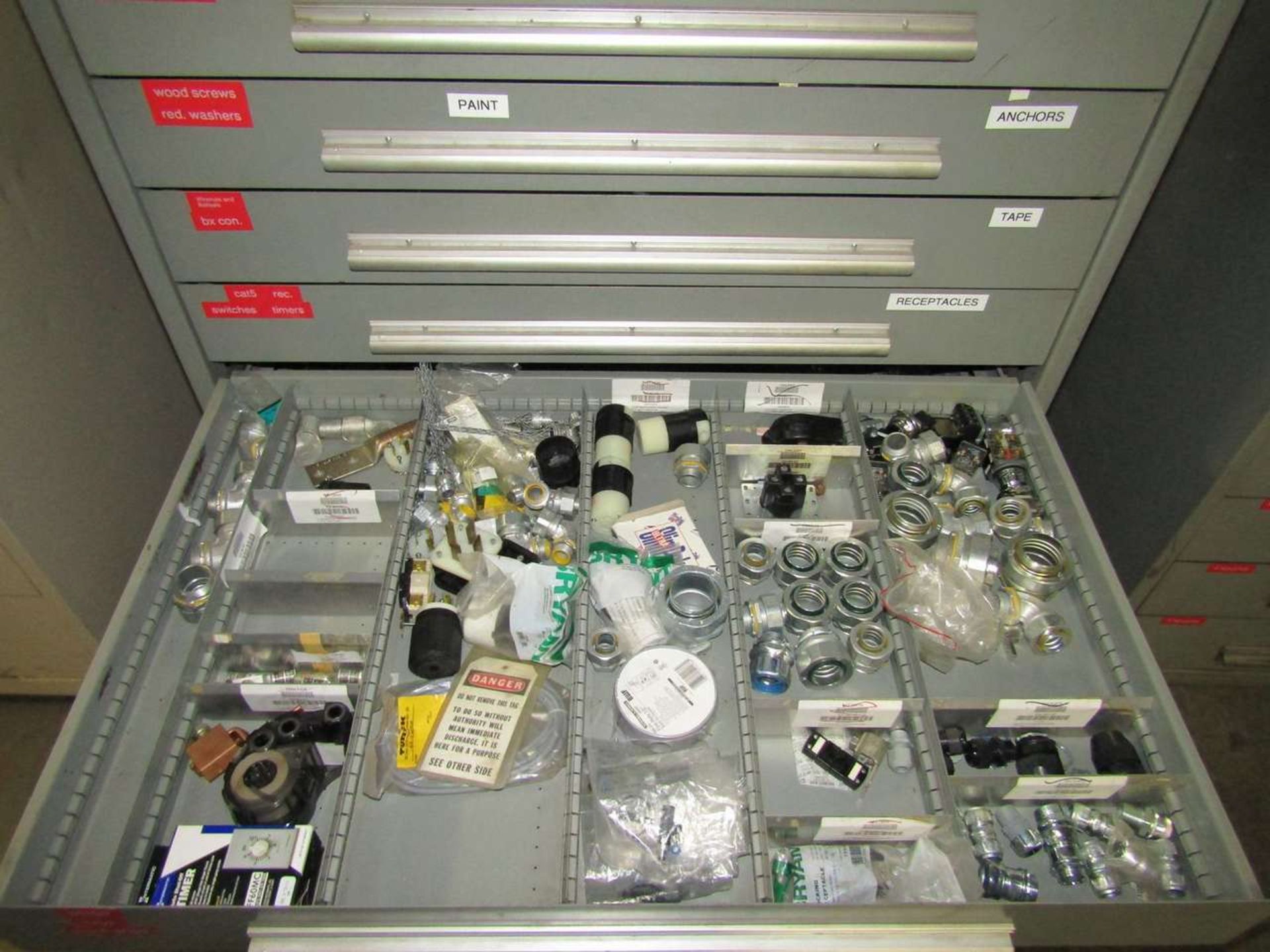 Rack Engineering/Nu-Era 10-Drawer Heavy Duty Parts Cabinet with Contents - Image 7 of 7