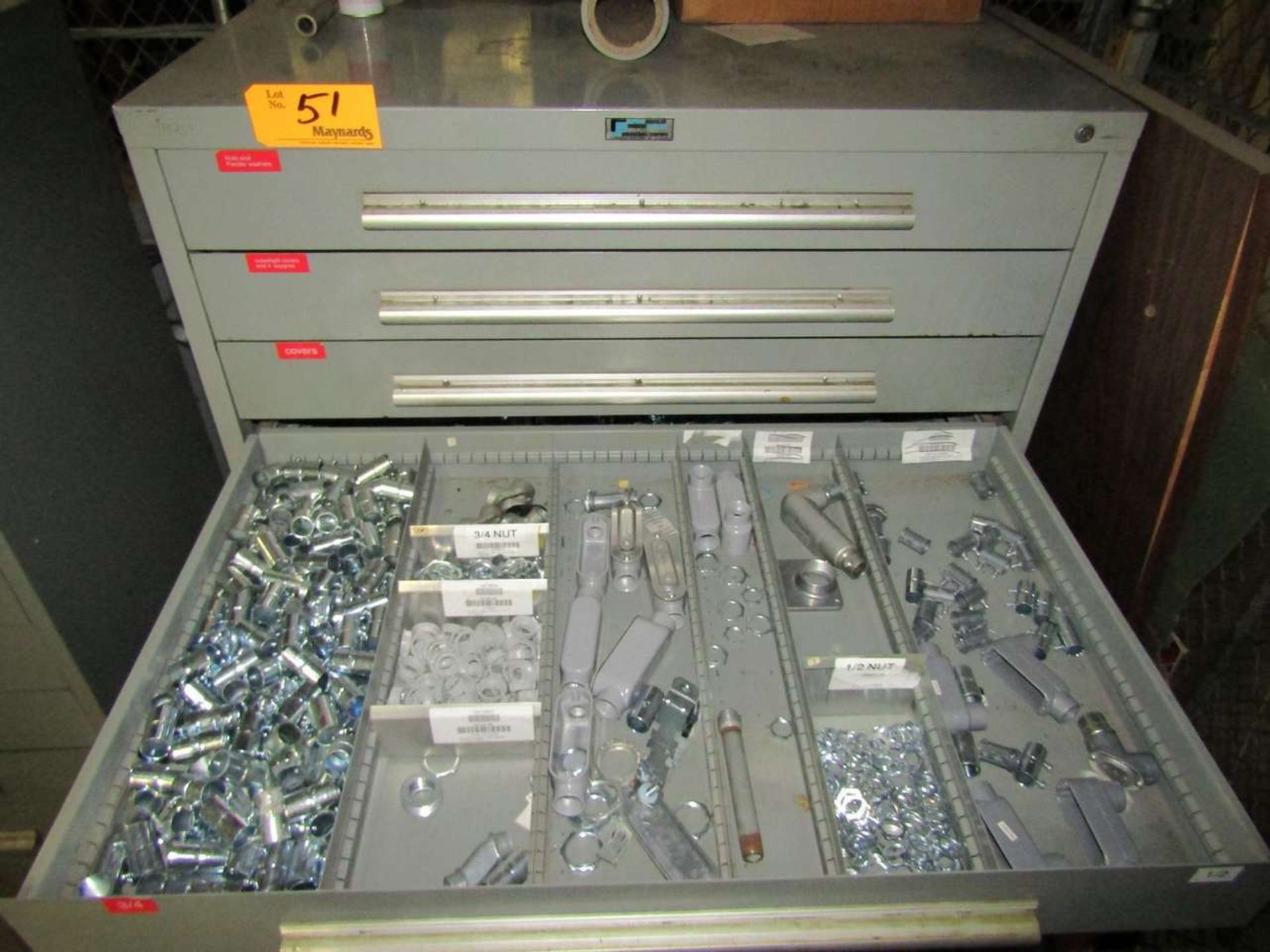 Rack Engineering/Nu-Era 10-Drawer Heavy Duty Parts Cabinet with Contents - Image 3 of 7