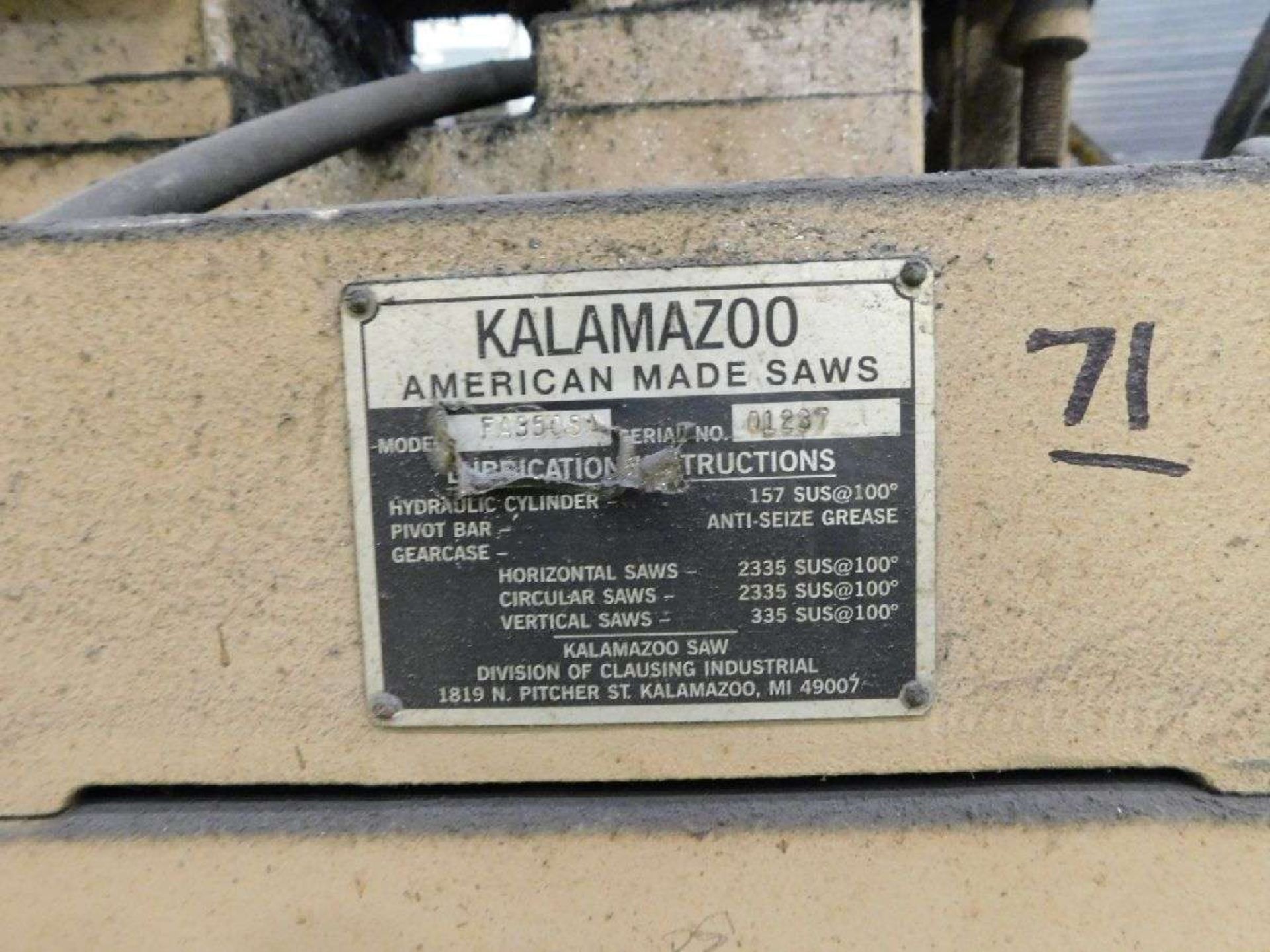 Kalamazoo FA3505A 15'' Cut Off Saw - Image 3 of 3