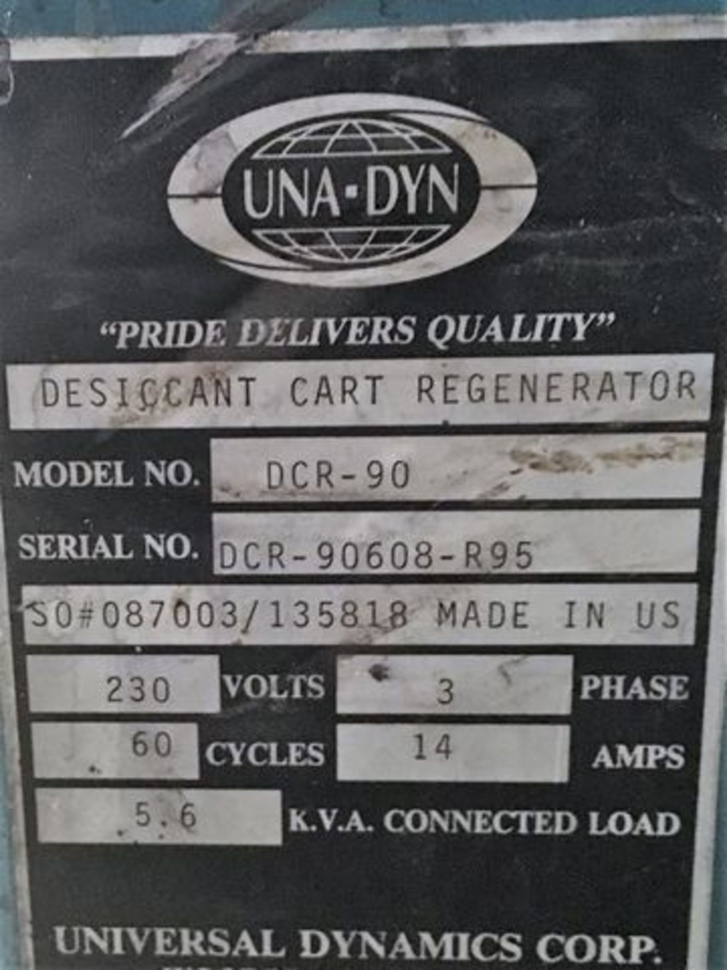 UNA-DYN DCR-90 Desiccant Cart Regenerator - Image 5 of 6