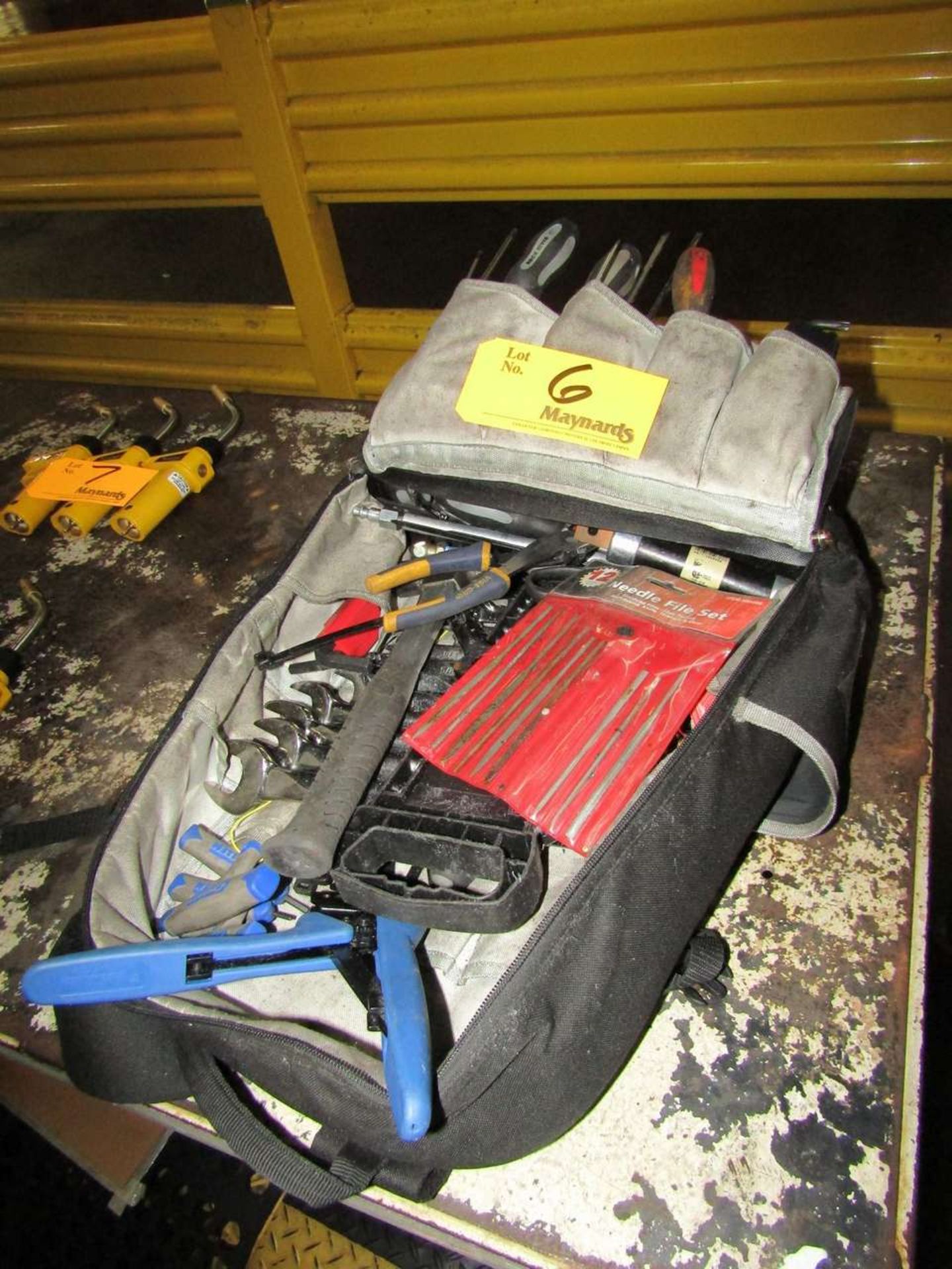 Mechanics Bag and Hand Tools to Include Wrenches, Screw Drivers, Needle Files, Pliers, Etc. - Image 2 of 4