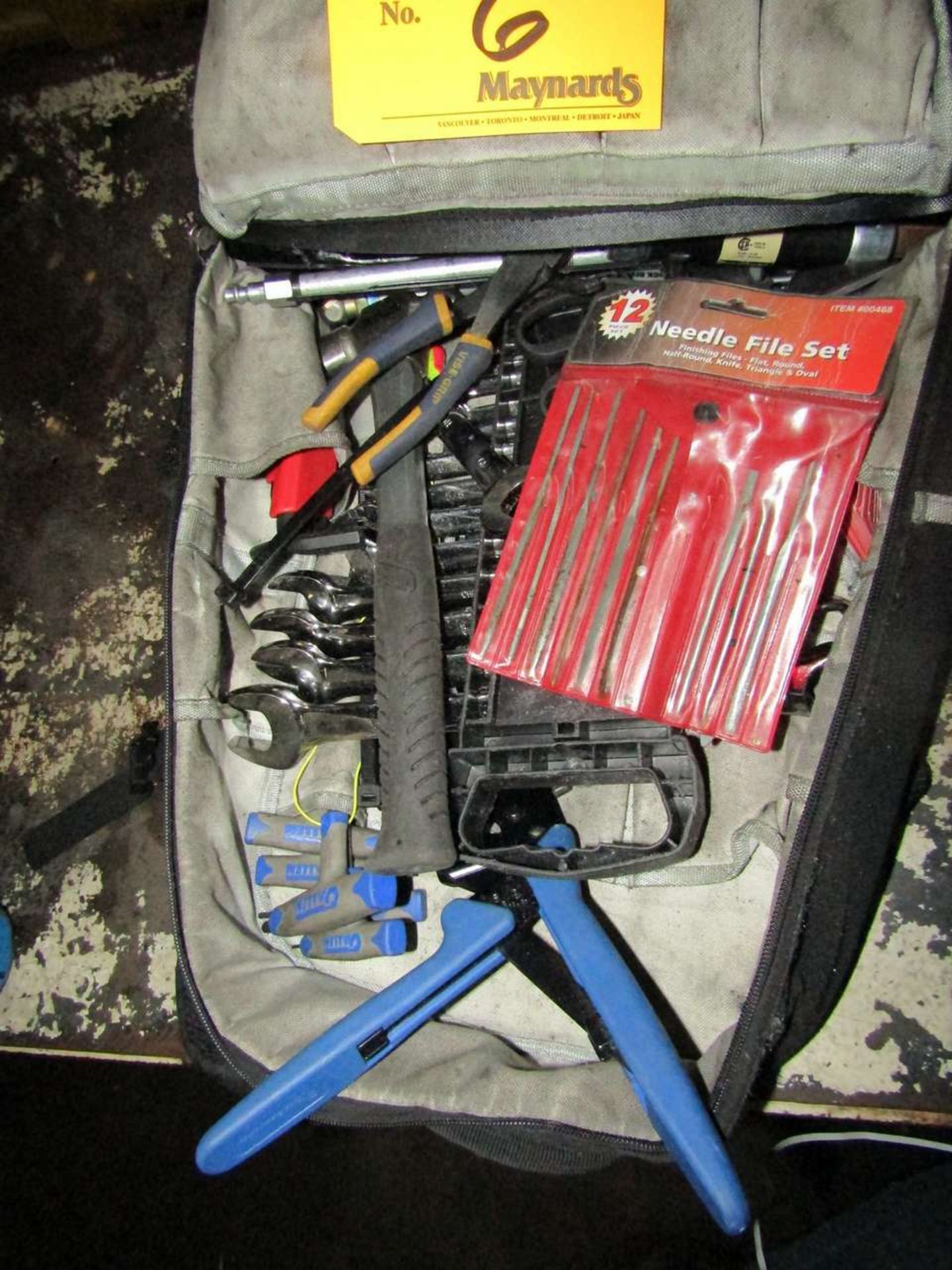 Mechanics Bag and Hand Tools to Include Wrenches, Screw Drivers, Needle Files, Pliers, Etc. - Image 3 of 4