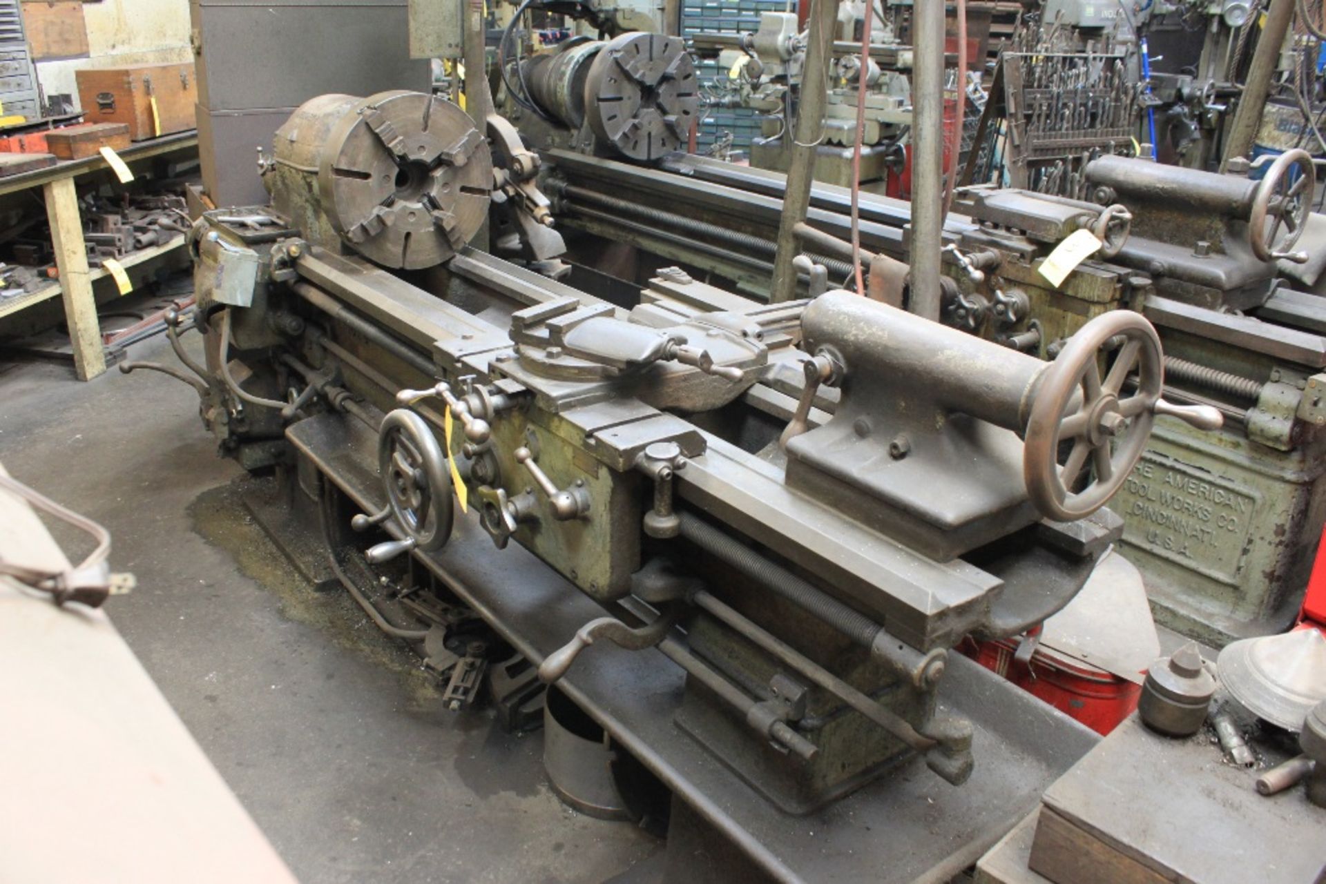 Hendey 16" x 48" Lathe, Variable Speed, 16" 4-Jaw Chuck, Tail Stock, S/N L-161 - Image 2 of 3