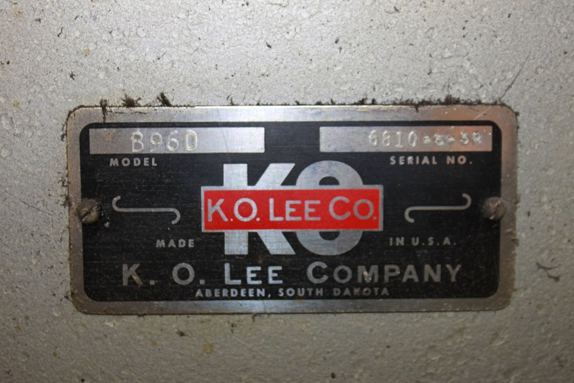 K.O. Lee Tool and Cutter Grinder, Model B960, S/N 6810-5-59 - Image 6 of 7